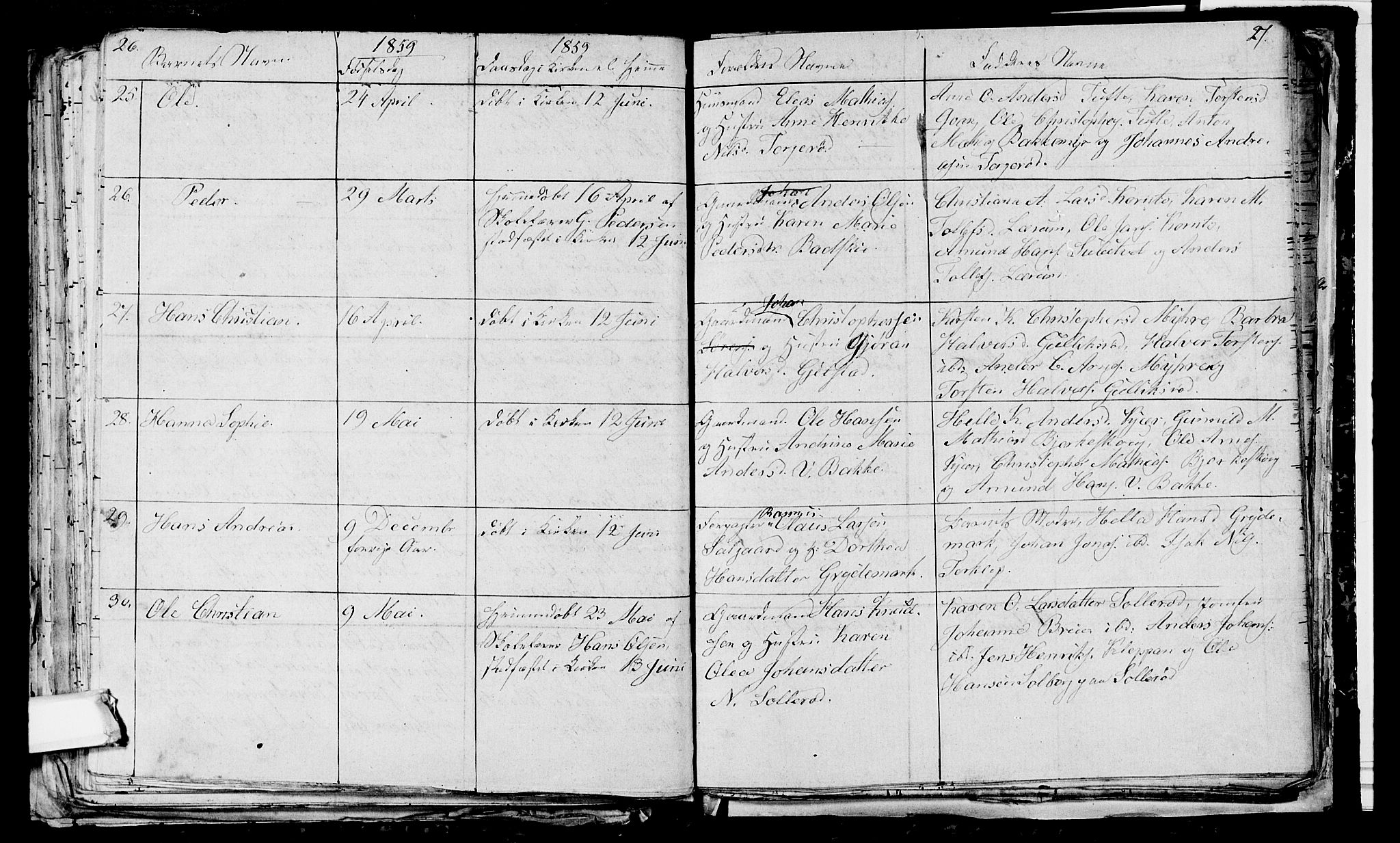 Våle kirkebøker, AV/SAKO-A-334/G/Ga/L0002: Parish register (copy) no. I 2, 1851-1863, p. 26-27