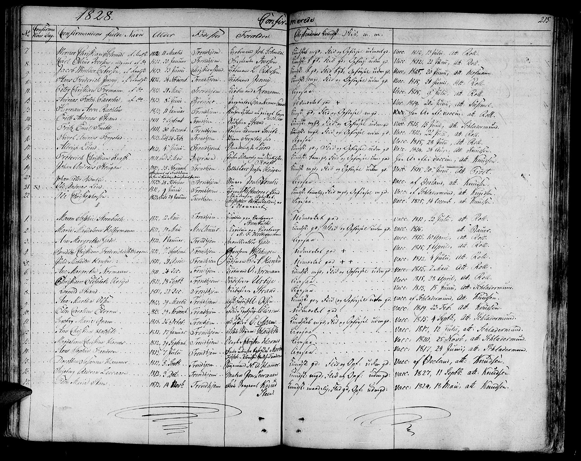 Ministerialprotokoller, klokkerbøker og fødselsregistre - Sør-Trøndelag, SAT/A-1456/602/L0108: Parish register (official) no. 602A06, 1821-1839, p. 215