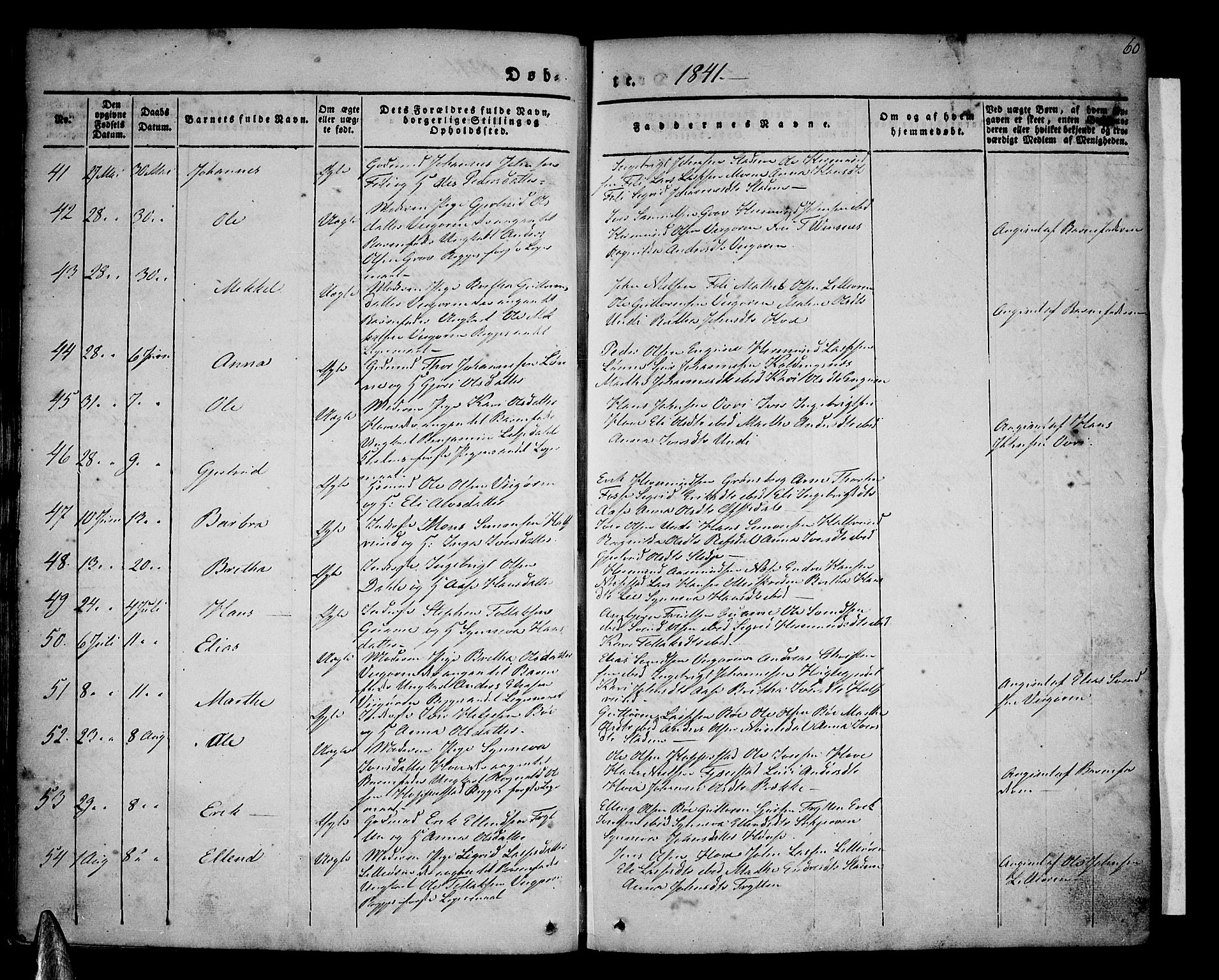 Vik sokneprestembete, AV/SAB-A-81501/H/Haa/Haaa/L0007: Parish register (official) no. A 7, 1831-1845, p. 60