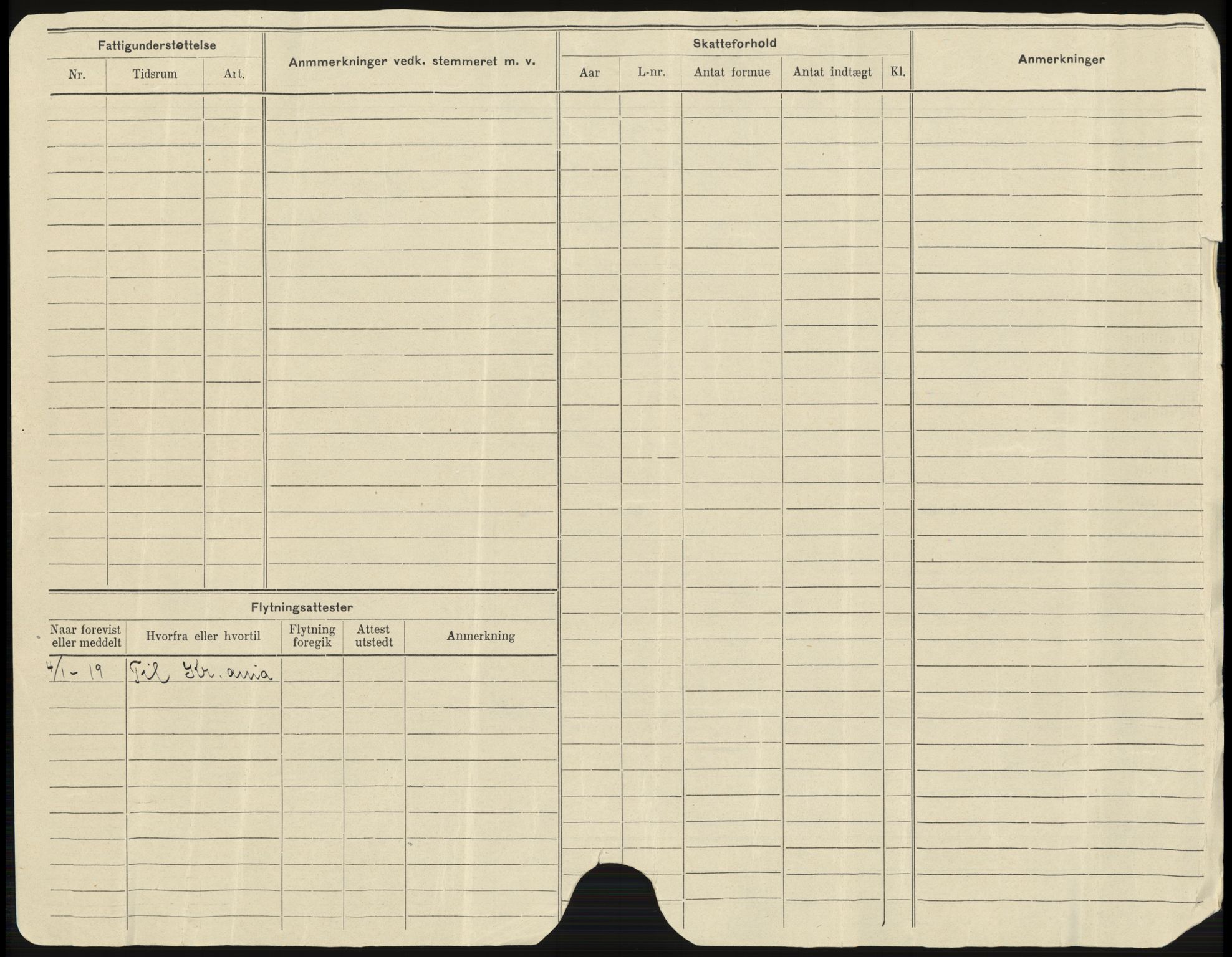 Kristiansand folkeregister, SAK/1341-0030/H/L0003: Utflyttet, A-Å, 1919