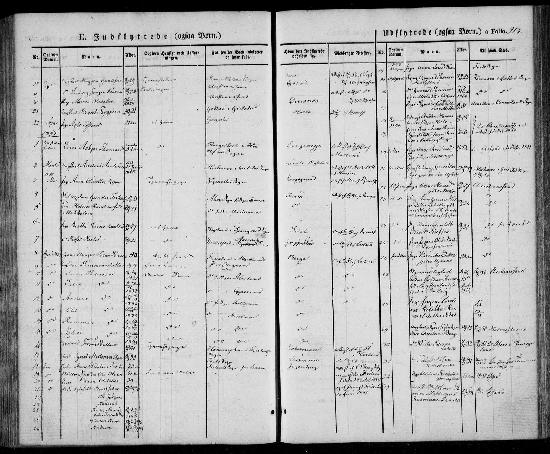 Oddernes sokneprestkontor, AV/SAK-1111-0033/F/Fa/Faa/L0006: Parish register (official) no. A 6, 1838-1851, p. 213