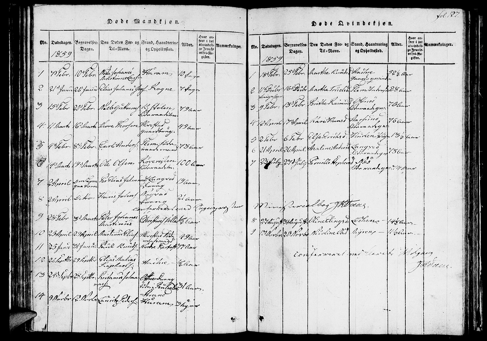 Ministerialprotokoller, klokkerbøker og fødselsregistre - Møre og Romsdal, SAT/A-1454/536/L0506: Parish register (copy) no. 536C01, 1818-1859, p. 127
