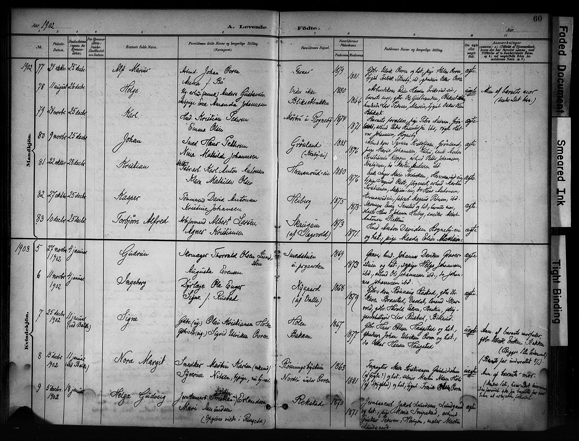 Østre Toten prestekontor, AV/SAH-PREST-104/H/Ha/Haa/L0008: Parish register (official) no. 8, 1897-1909, p. 60