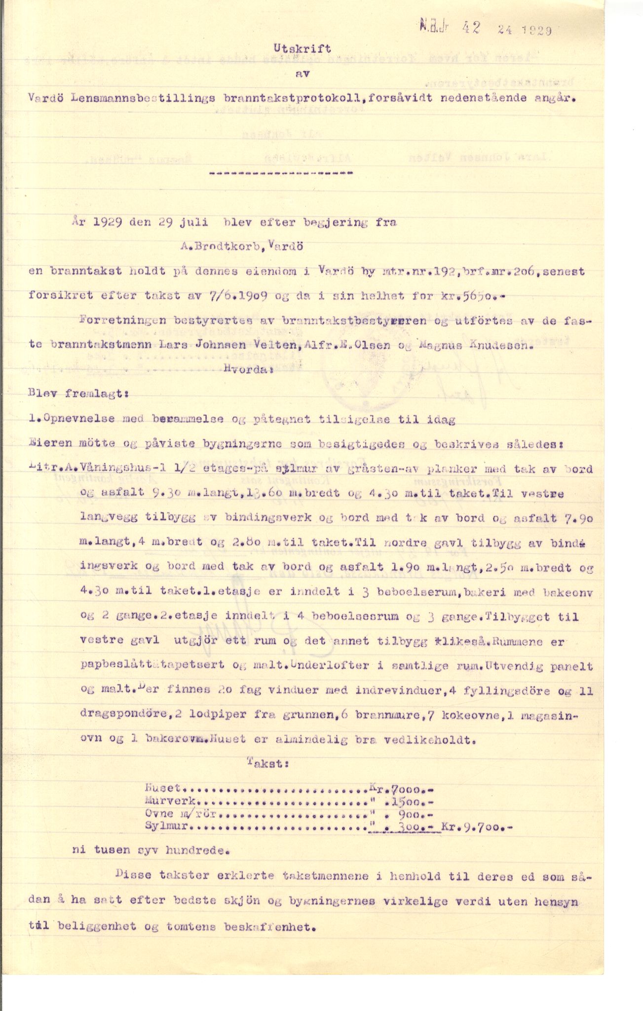 Brodtkorb handel A/S, VAMU/A-0001/Q/Qb/L0001: Skjøter og grunnbrev i Vardø by, 1822-1943, p. 389