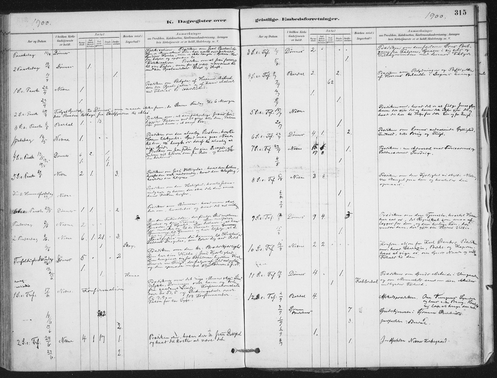 Ministerialprotokoller, klokkerbøker og fødselsregistre - Nordland, AV/SAT-A-1459/838/L0553: Parish register (official) no. 838A11, 1880-1910, p. 315