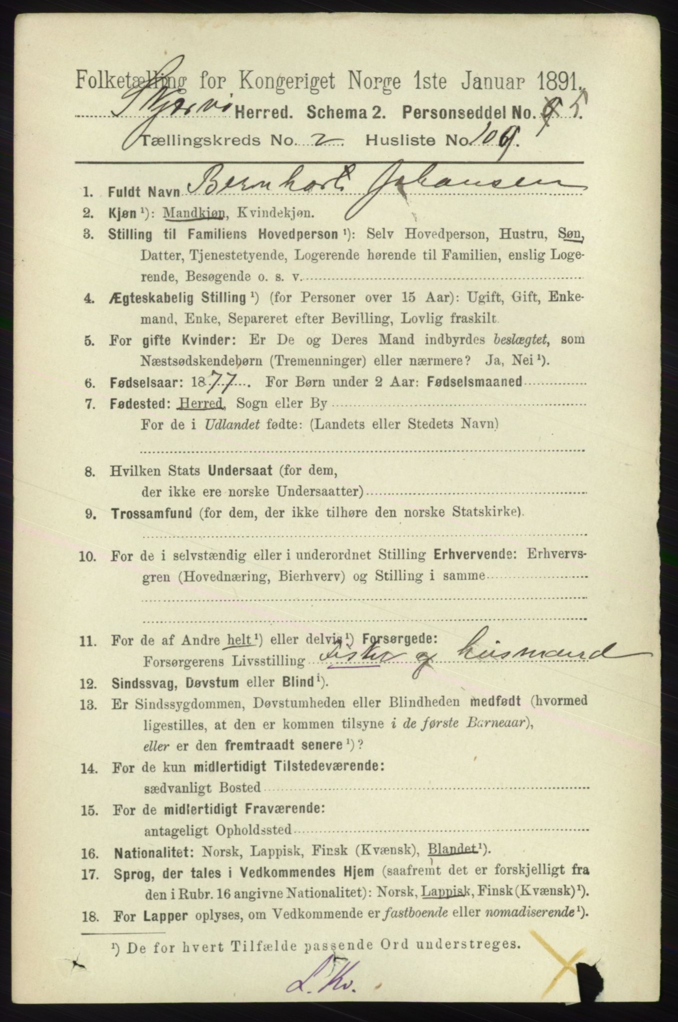 RA, 1891 census for 1941 Skjervøy, 1891, p. 1788