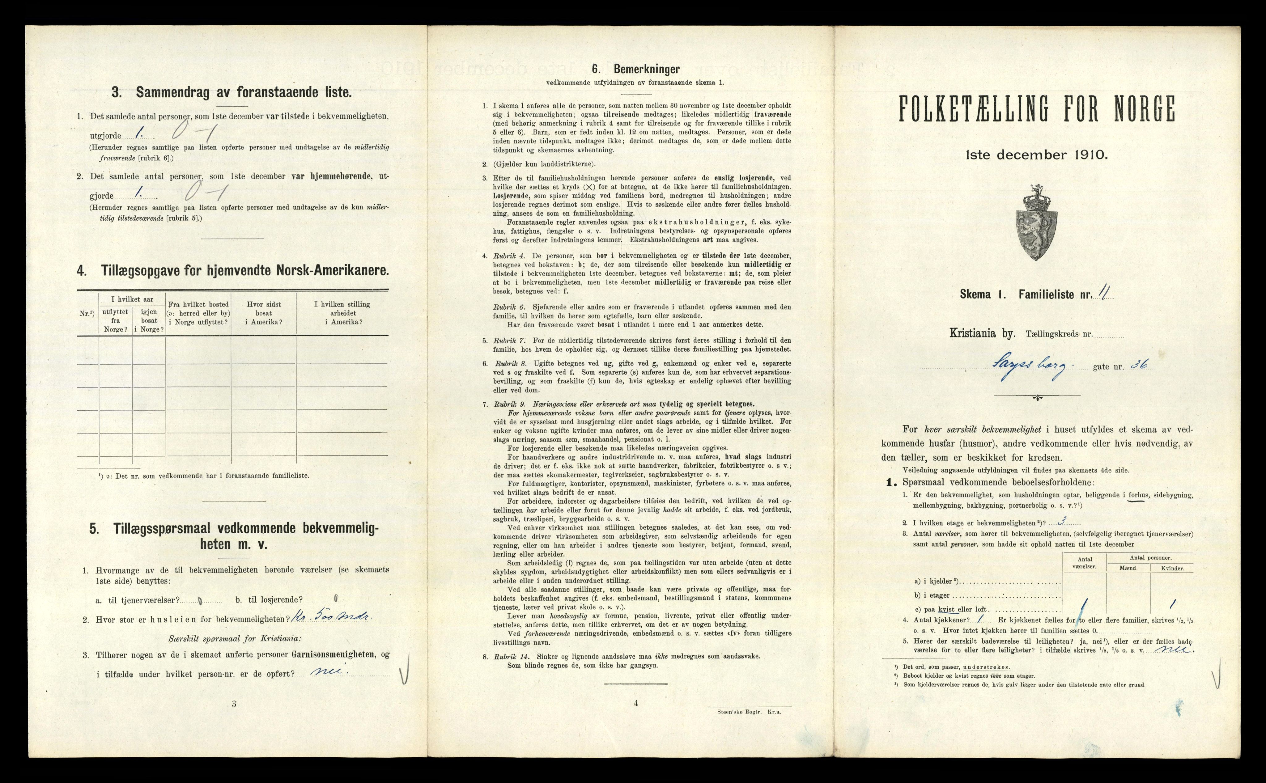 RA, 1910 census for Kristiania, 1910, p. 85183