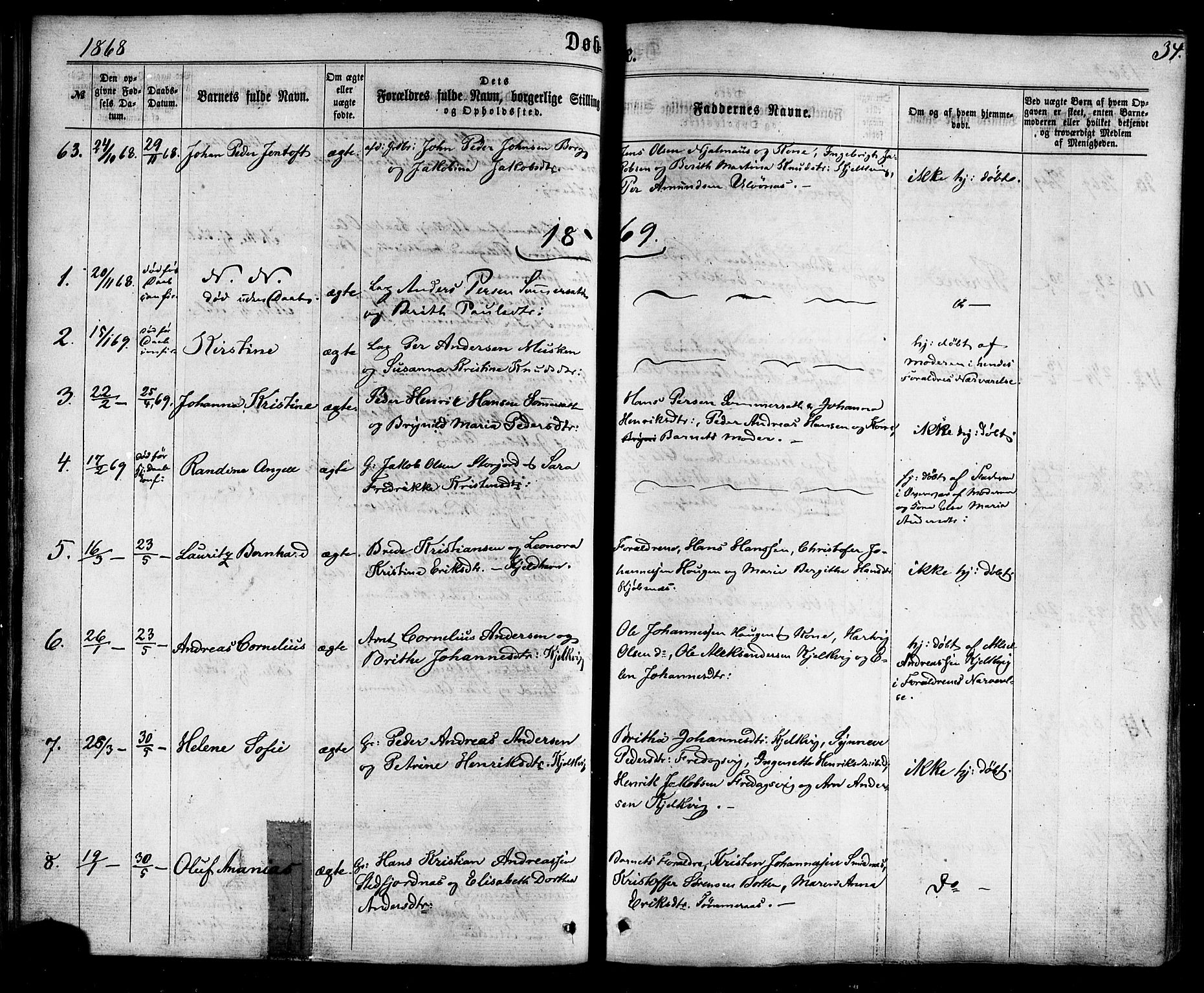 Ministerialprotokoller, klokkerbøker og fødselsregistre - Nordland, SAT/A-1459/861/L0867: Parish register (official) no. 861A02, 1864-1878, p. 34