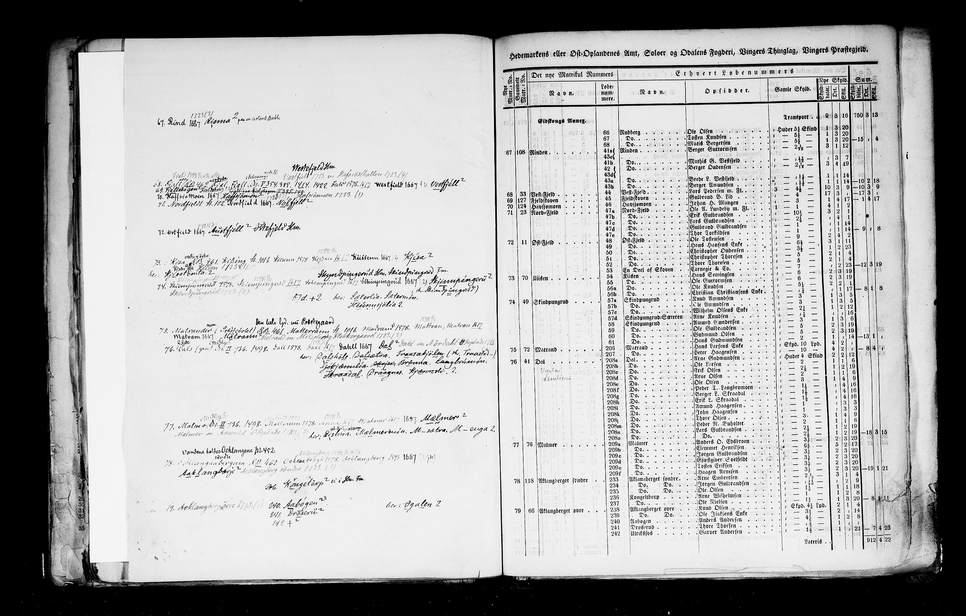 Rygh, RA/PA-0034/F/Fb/L0003: Matrikkelen for 1838 - Hedemarken amt (Hedmark fylke), 1838