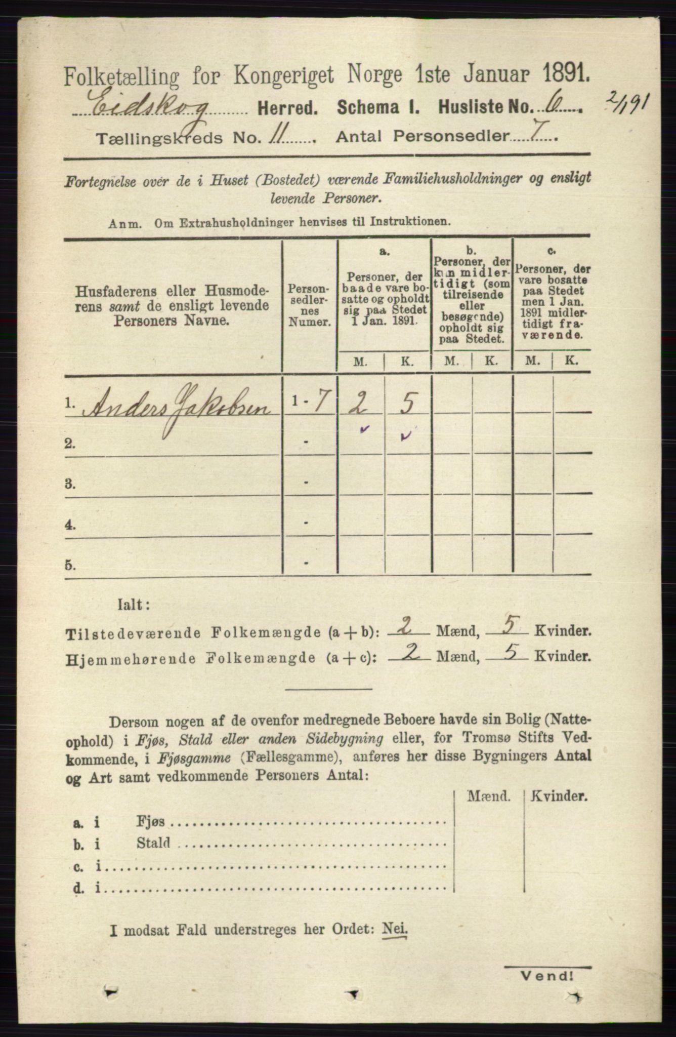 RA, 1891 census for 0420 Eidskog, 1891, p. 6712