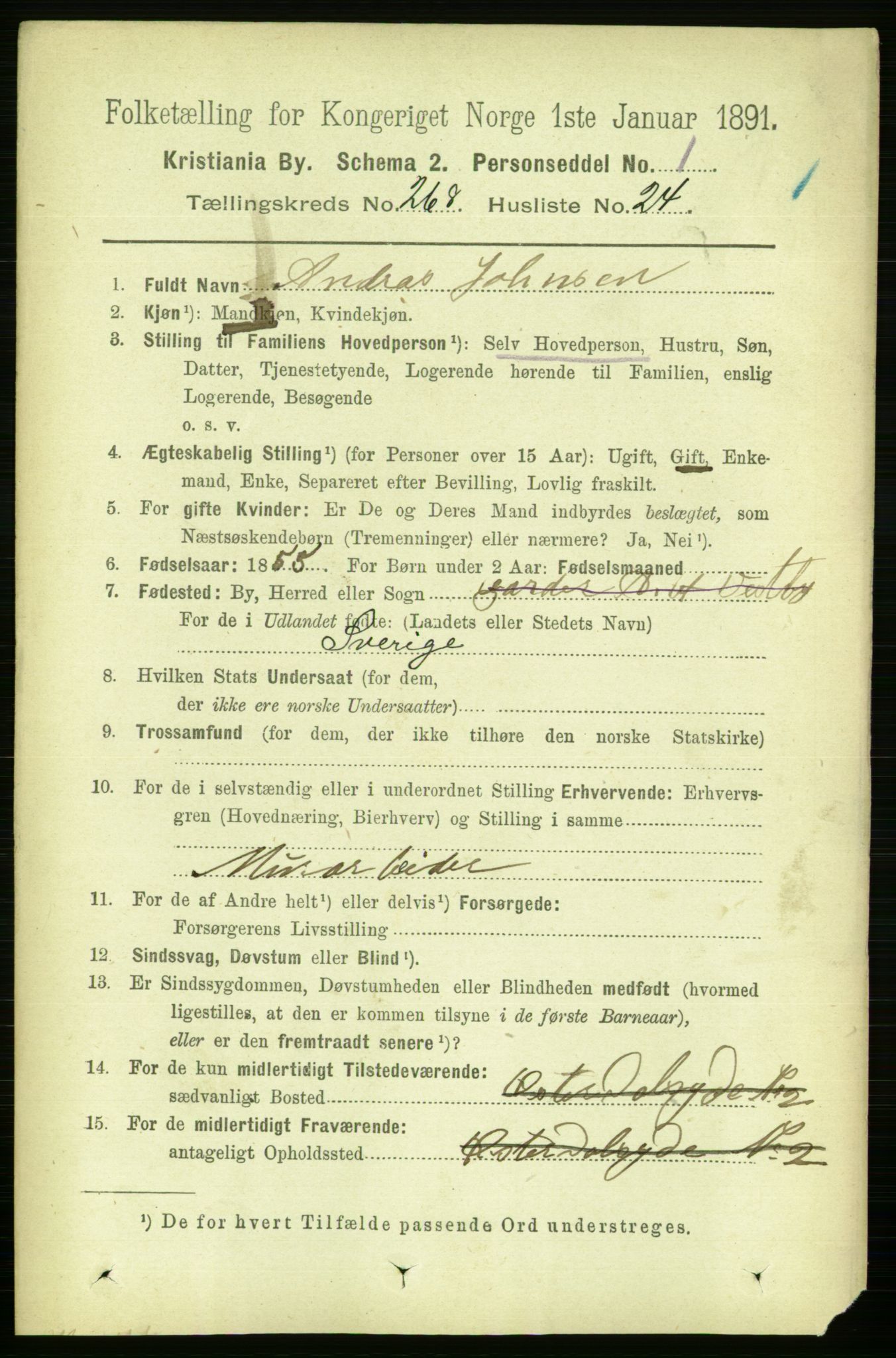 RA, 1891 census for 0301 Kristiania, 1891, p. 162796