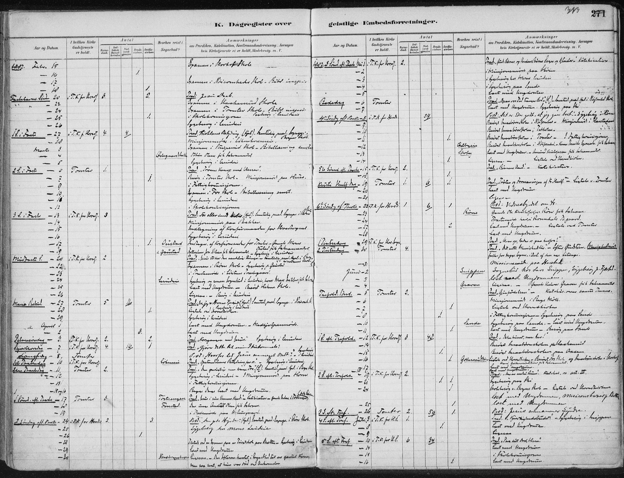 Romedal prestekontor, SAH/PREST-004/K/L0010: Parish register (official) no. 10, 1880-1895, p. 313