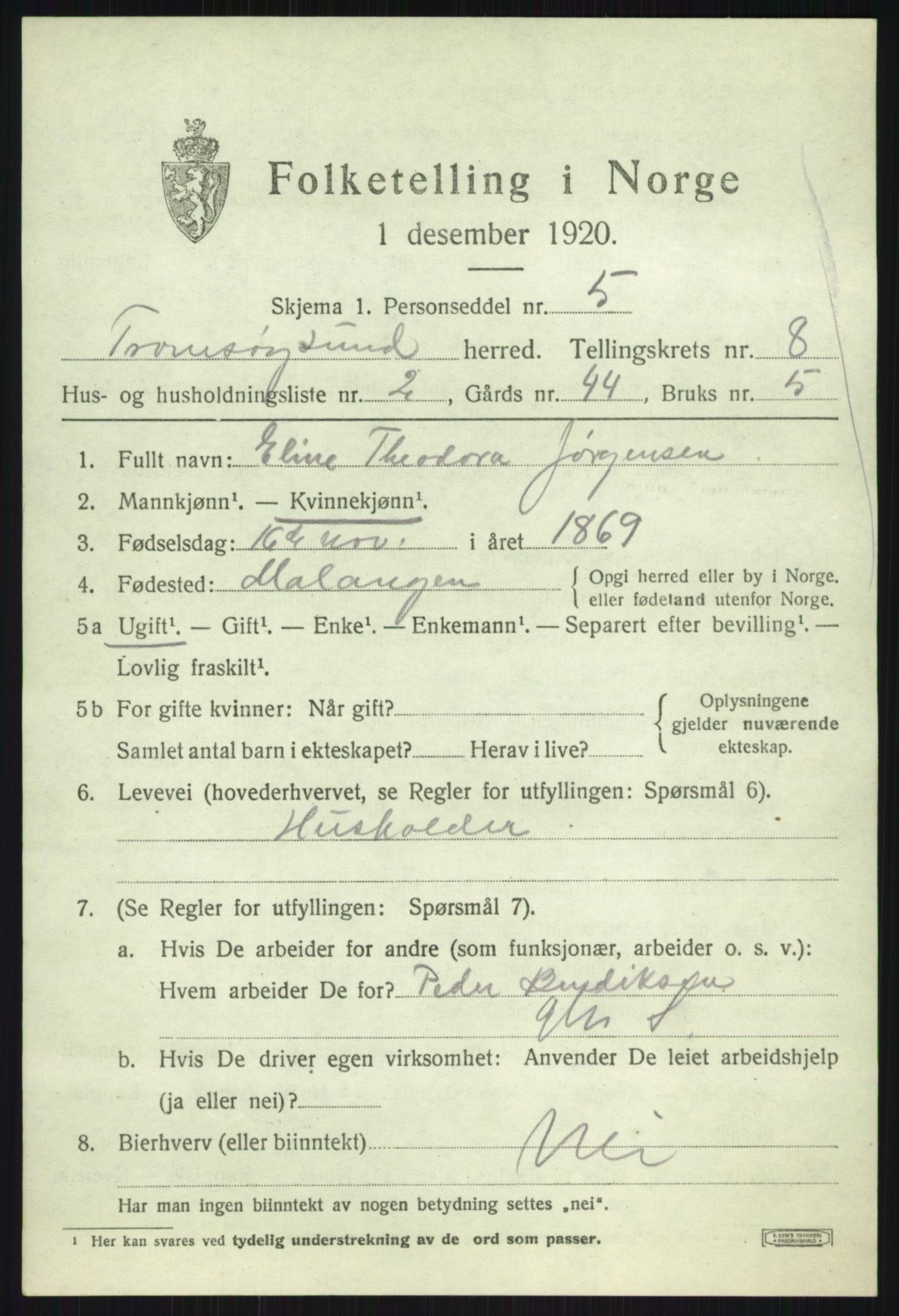 SATØ, 1920 census for Tromsøysund, 1920, p. 6242