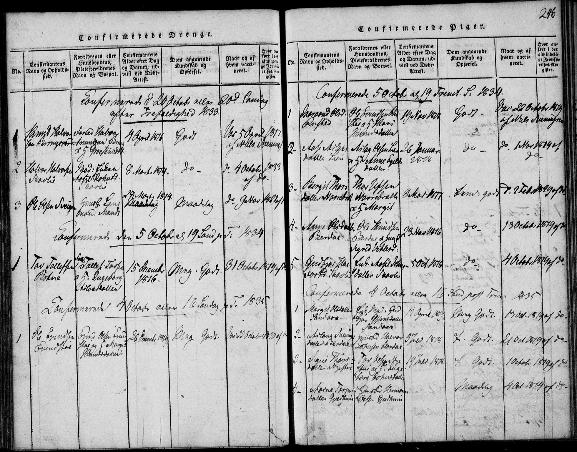 Vinje kirkebøker, SAKO/A-312/F/Fb/L0001: Parish register (official) no. II 1, 1814-1843, p. 246