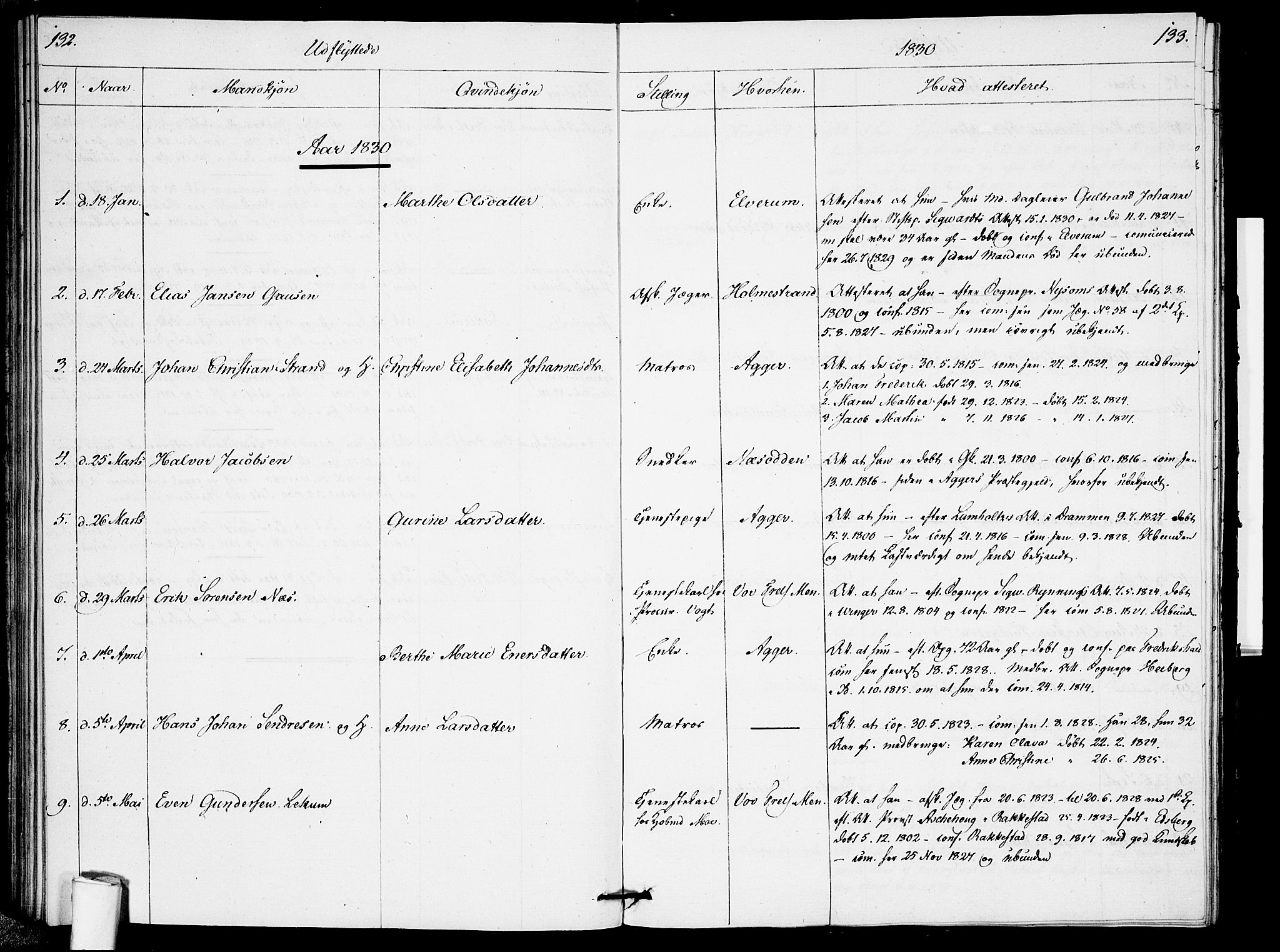 Garnisonsmenigheten Kirkebøker, SAO/A-10846/F/Fa/L0005: Parish register (official) no. 5, 1824-1830, p. 132-133