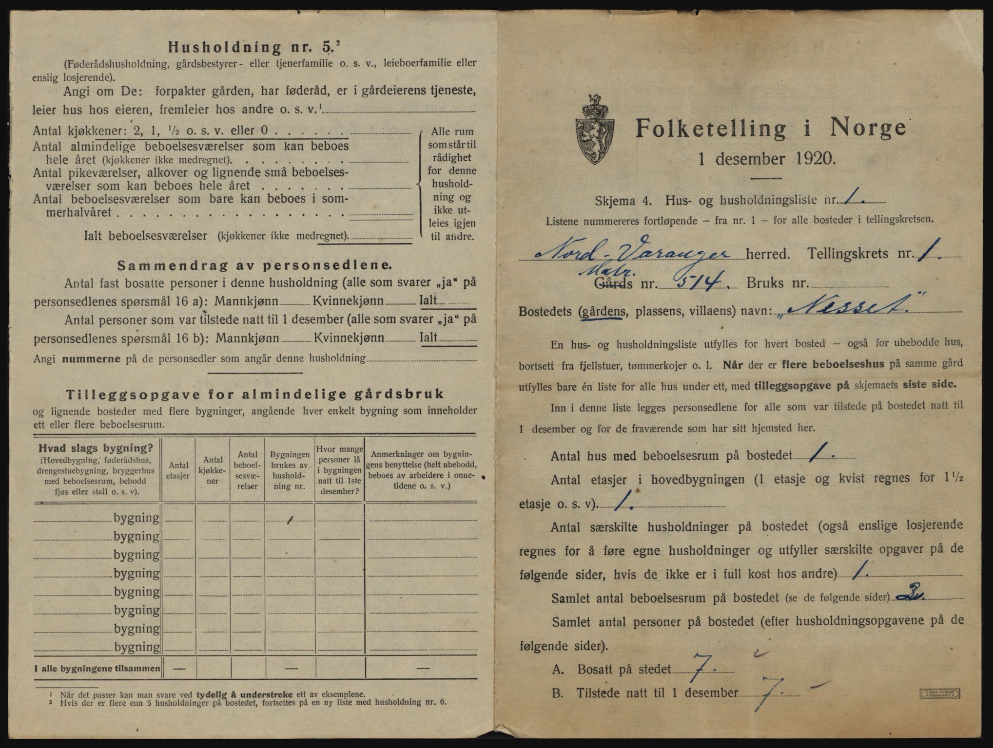 SATØ, 1920 census for Nord-Varanger, 1920, p. 31