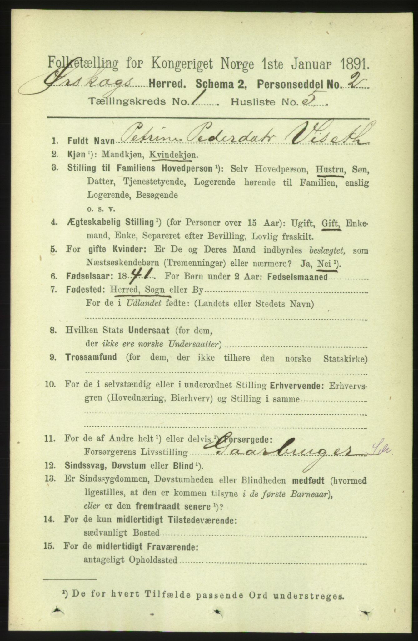 RA, 1891 census for 1527 Ørskog, 1891, p. 113