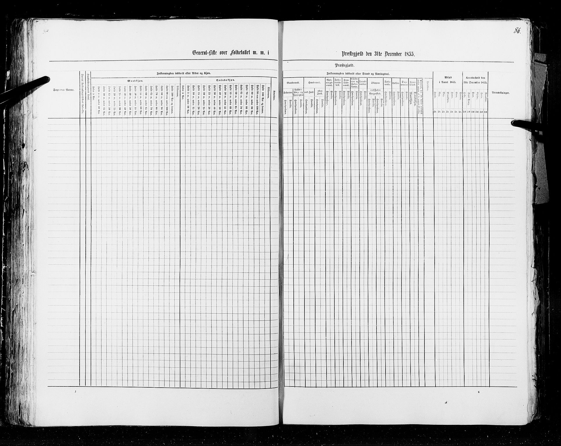 RA, Census 1855, vol. 2: Kristians amt, Buskerud amt og Jarlsberg og Larvik amt, 1855, p. 86