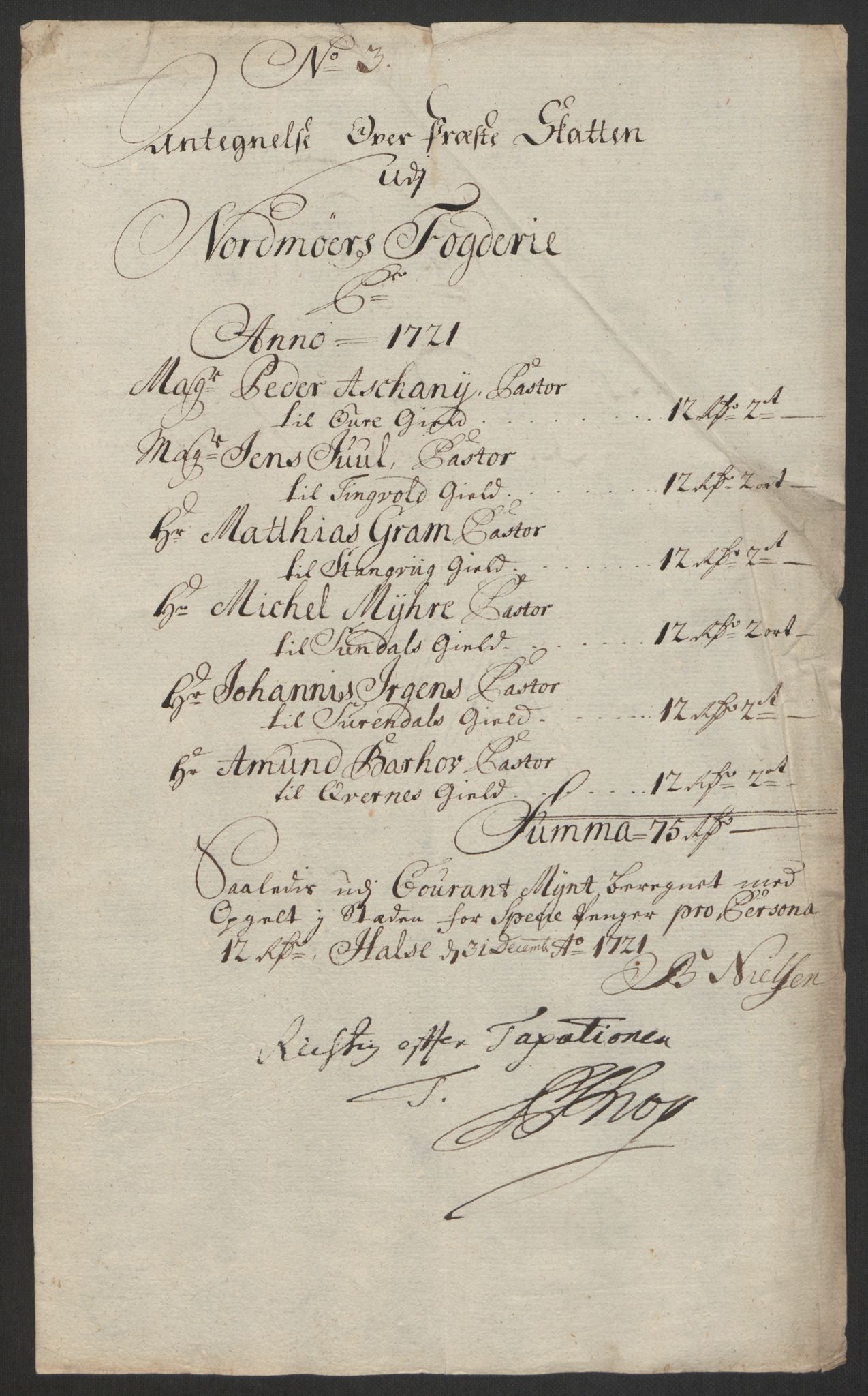 Rentekammeret inntil 1814, Reviderte regnskaper, Fogderegnskap, RA/EA-4092/R56/L3754: Fogderegnskap Nordmøre, 1721, p. 101