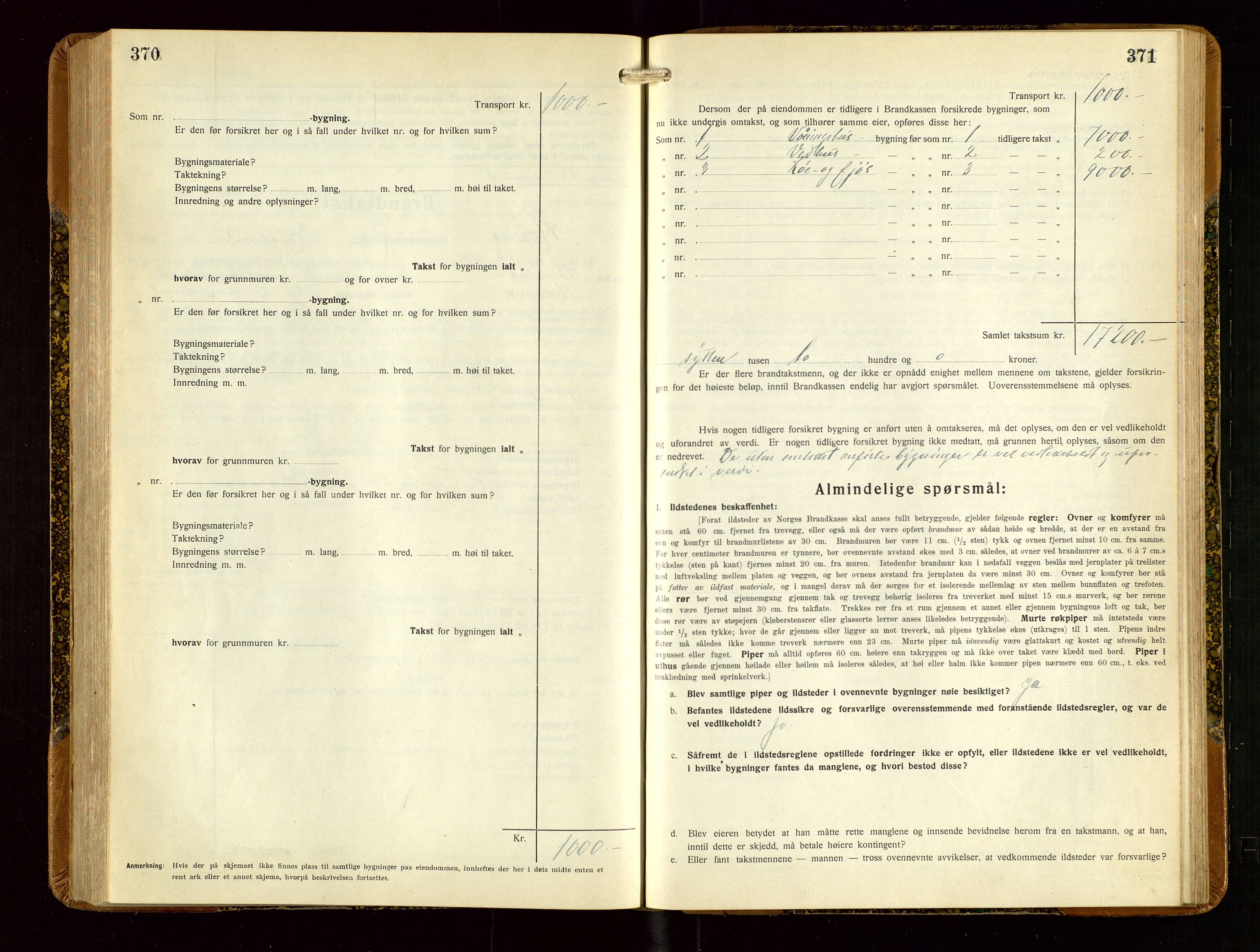 Helleland lensmannskontor, AV/SAST-A-100209/Gob/L0003: "Brandtakstprotokoll", 1930-1939, p. 370-371