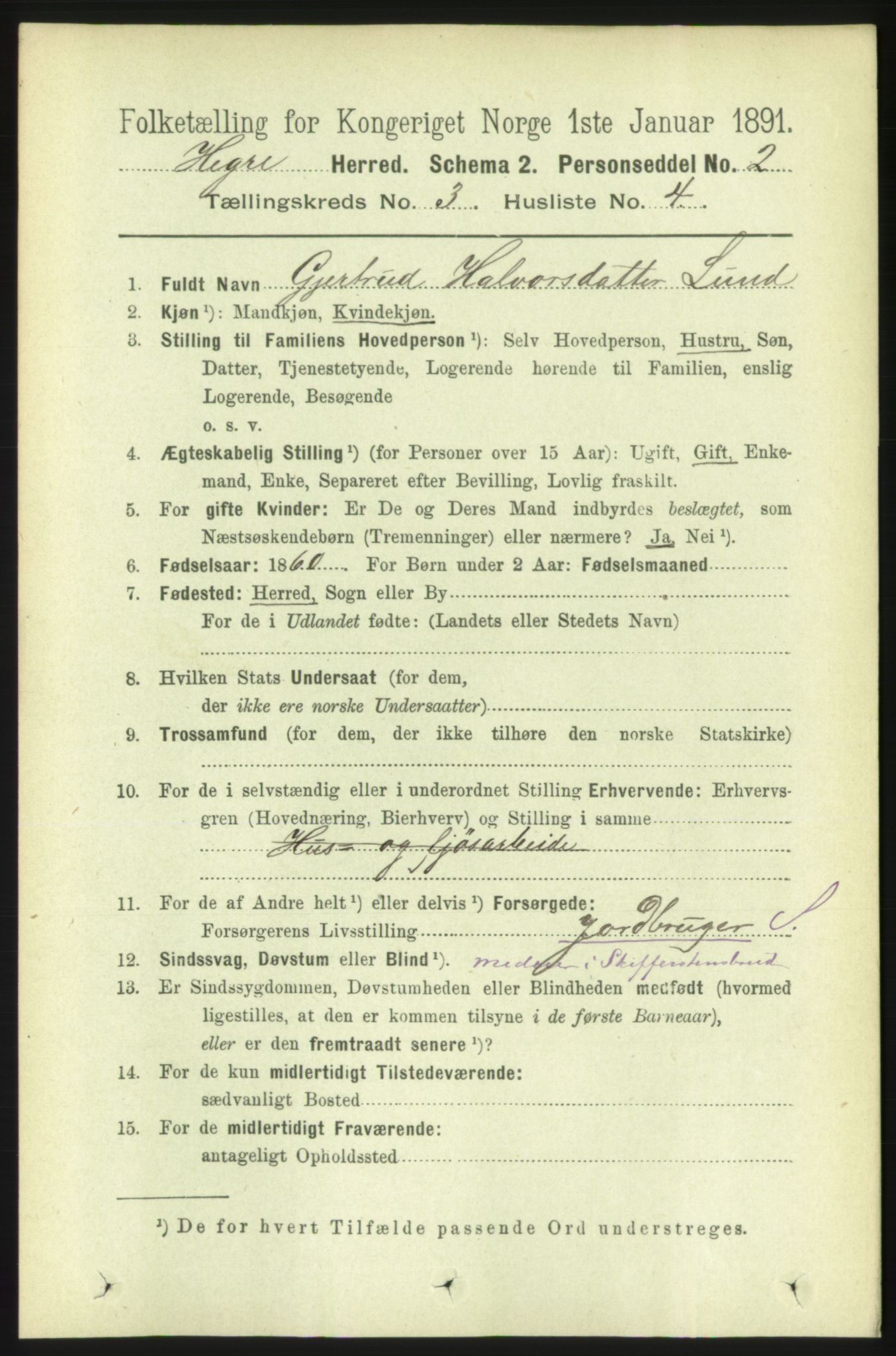 RA, 1891 census for 1712 Hegra, 1891, p. 1063