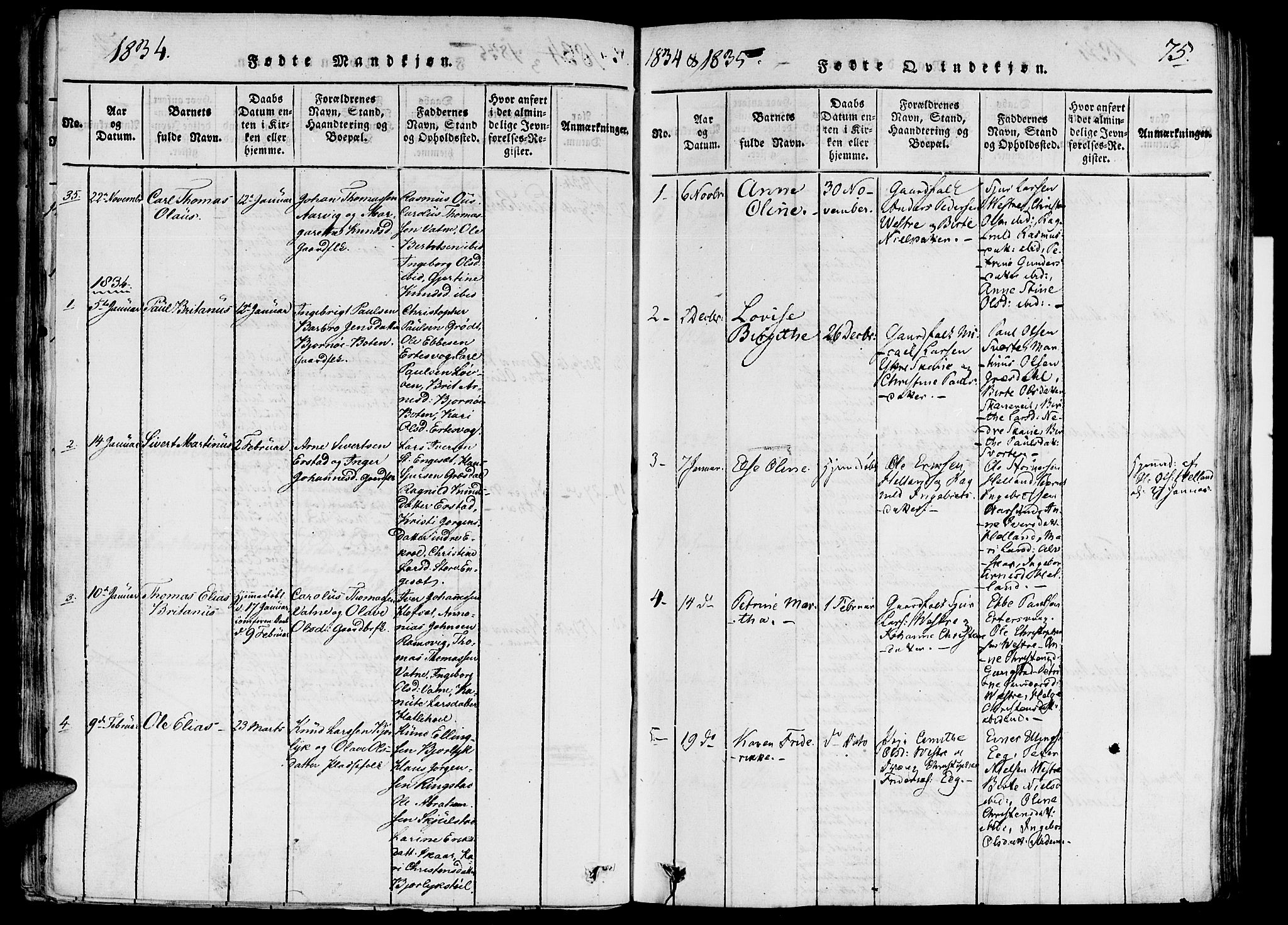 Ministerialprotokoller, klokkerbøker og fødselsregistre - Møre og Romsdal, AV/SAT-A-1454/524/L0351: Parish register (official) no. 524A03, 1816-1838, p. 75