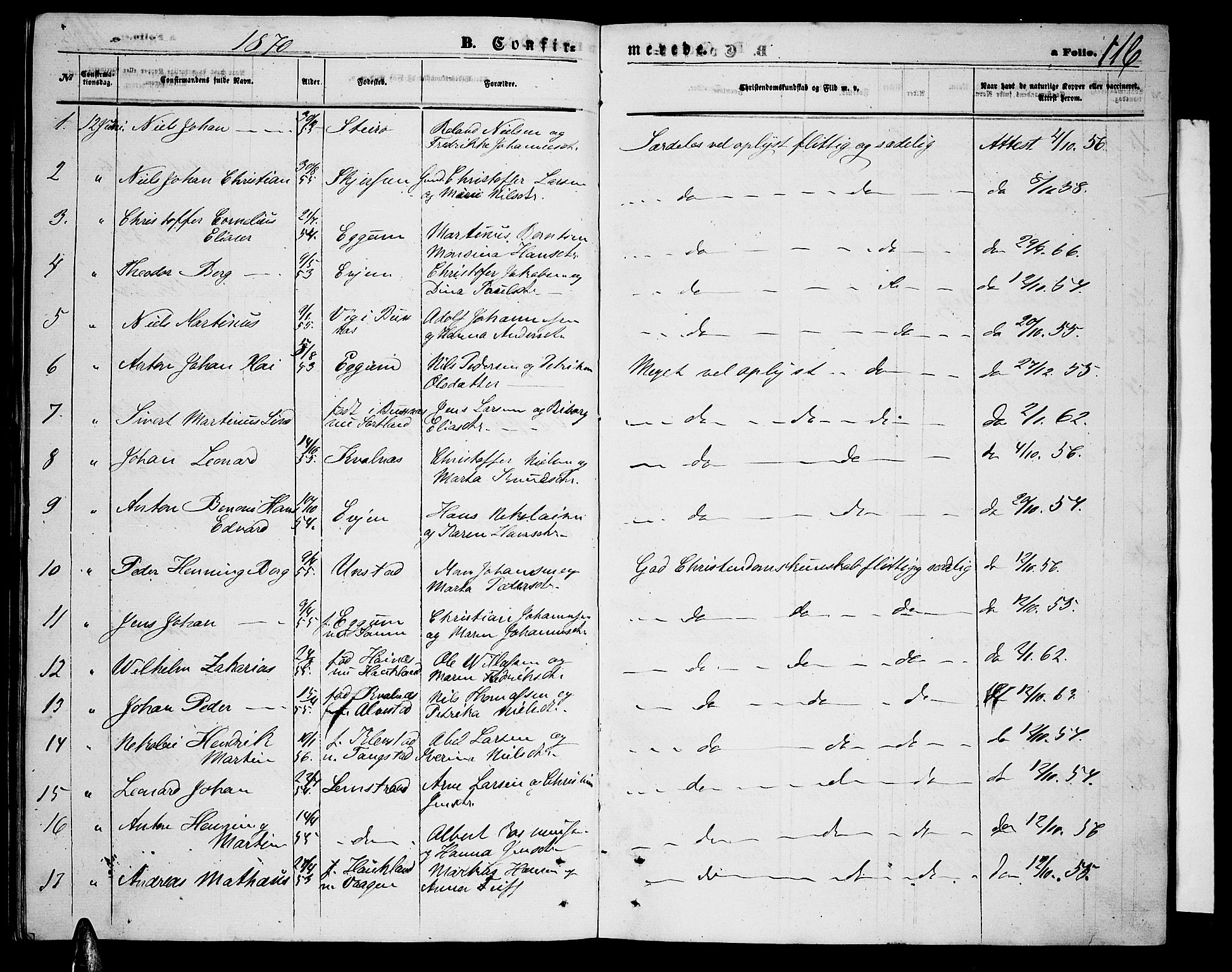 Ministerialprotokoller, klokkerbøker og fødselsregistre - Nordland, AV/SAT-A-1459/880/L1140: Parish register (copy) no. 880C02, 1861-1875, p. 116