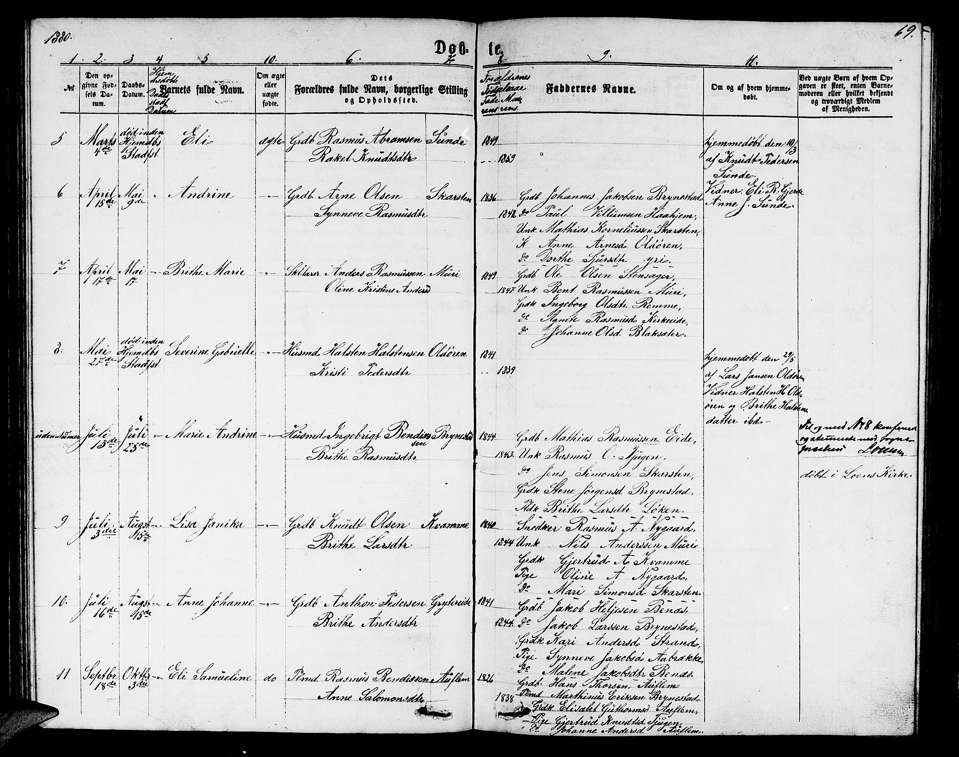 Innvik sokneprestembete, SAB/A-80501: Parish register (copy) no. B 2, 1864-1885, p. 69