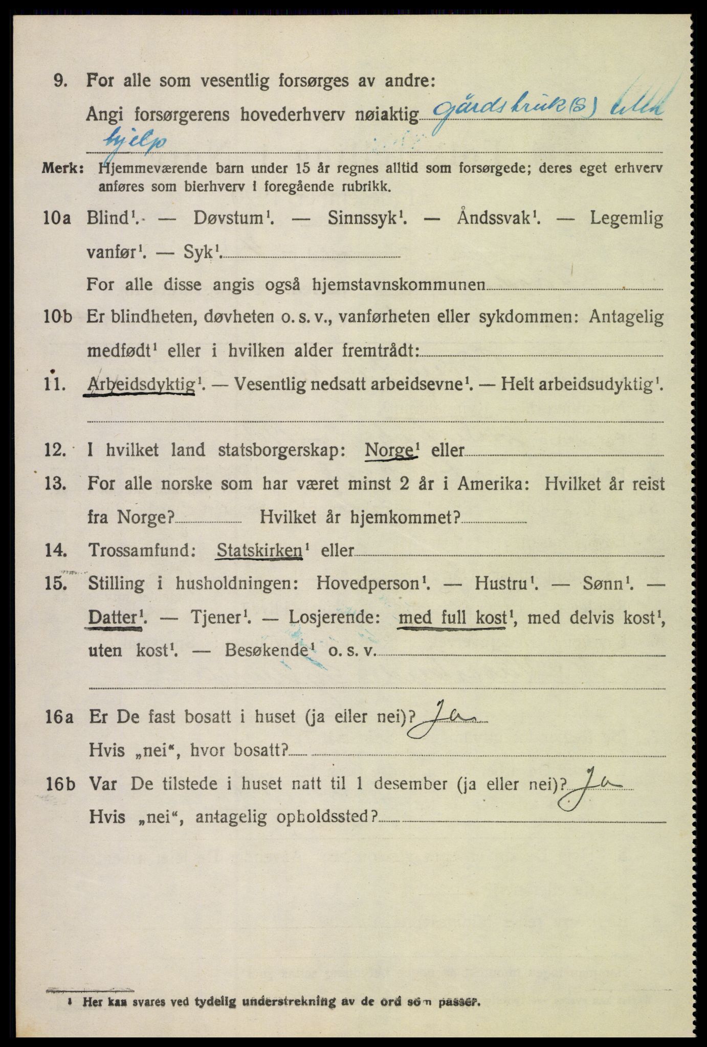 SAH, 1920 census for Fåberg, 1920, p. 7349