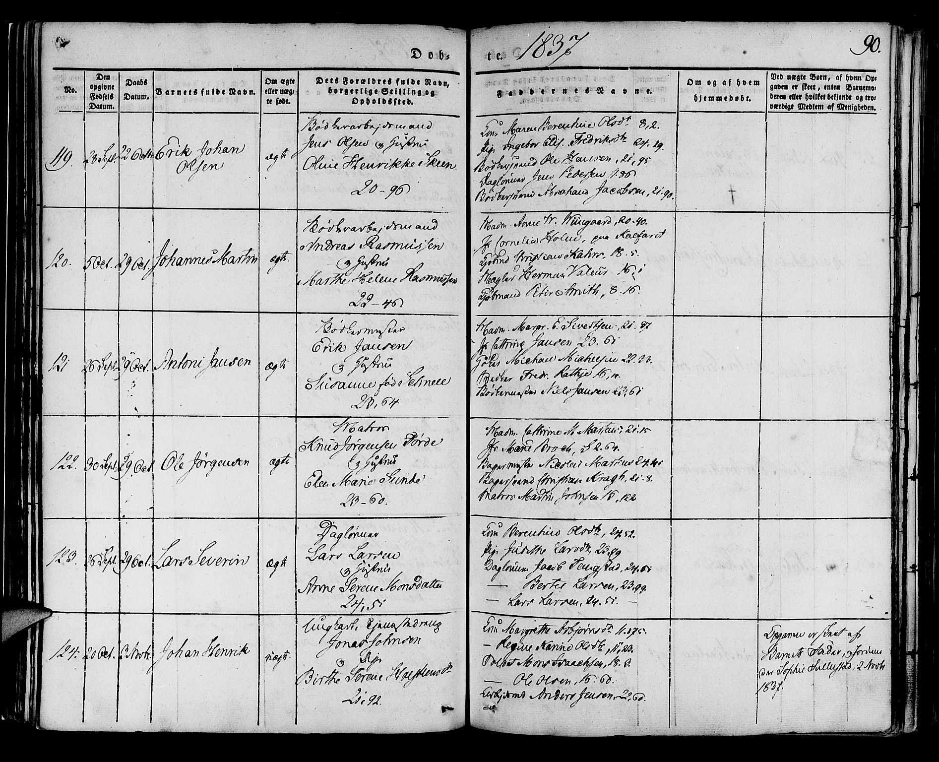 Korskirken sokneprestembete, AV/SAB-A-76101/H/Haa/L0015: Parish register (official) no. B 1, 1833-1841, p. 90