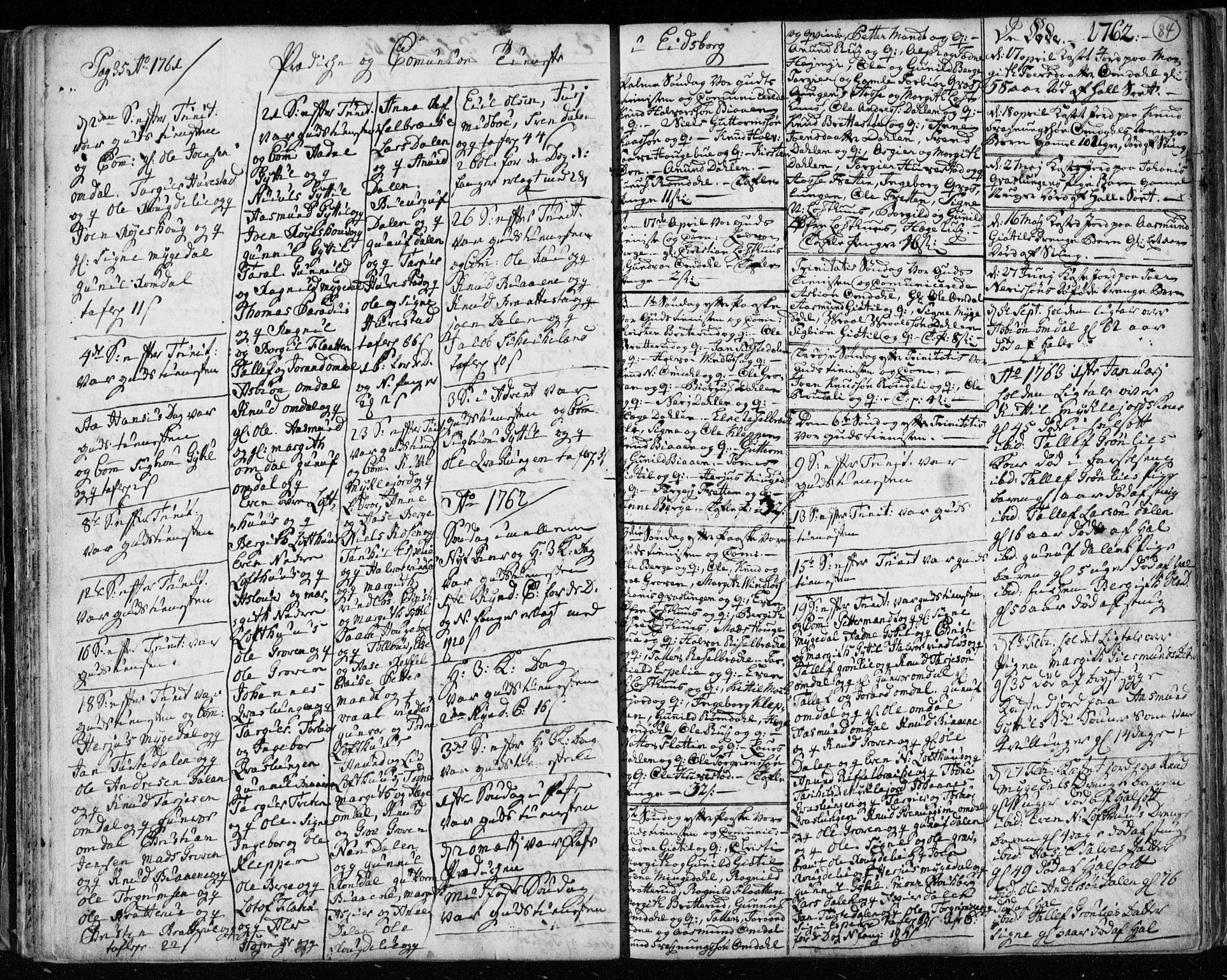 Lårdal kirkebøker, AV/SAKO-A-284/F/Fa/L0003: Parish register (official) no. I 3, 1754-1790, p. 84