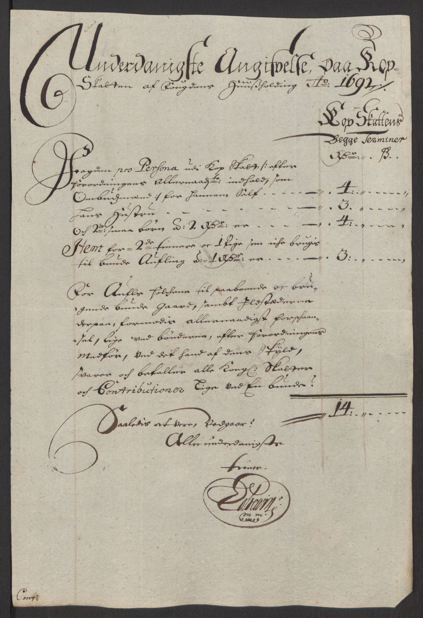 Rentekammeret inntil 1814, Reviderte regnskaper, Fogderegnskap, AV/RA-EA-4092/R17/L1166: Fogderegnskap Gudbrandsdal, 1690-1692, p. 146