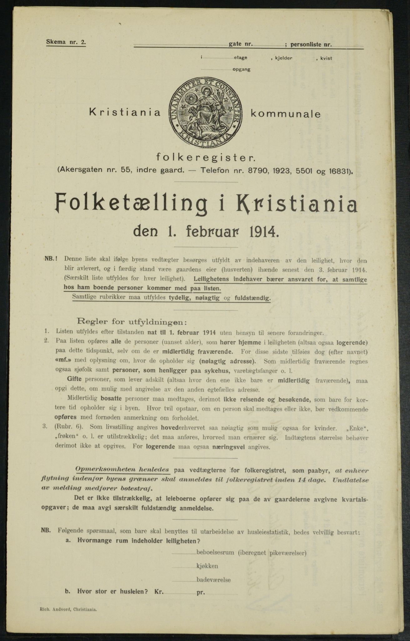 OBA, Municipal Census 1914 for Kristiania, 1914, p. 17605