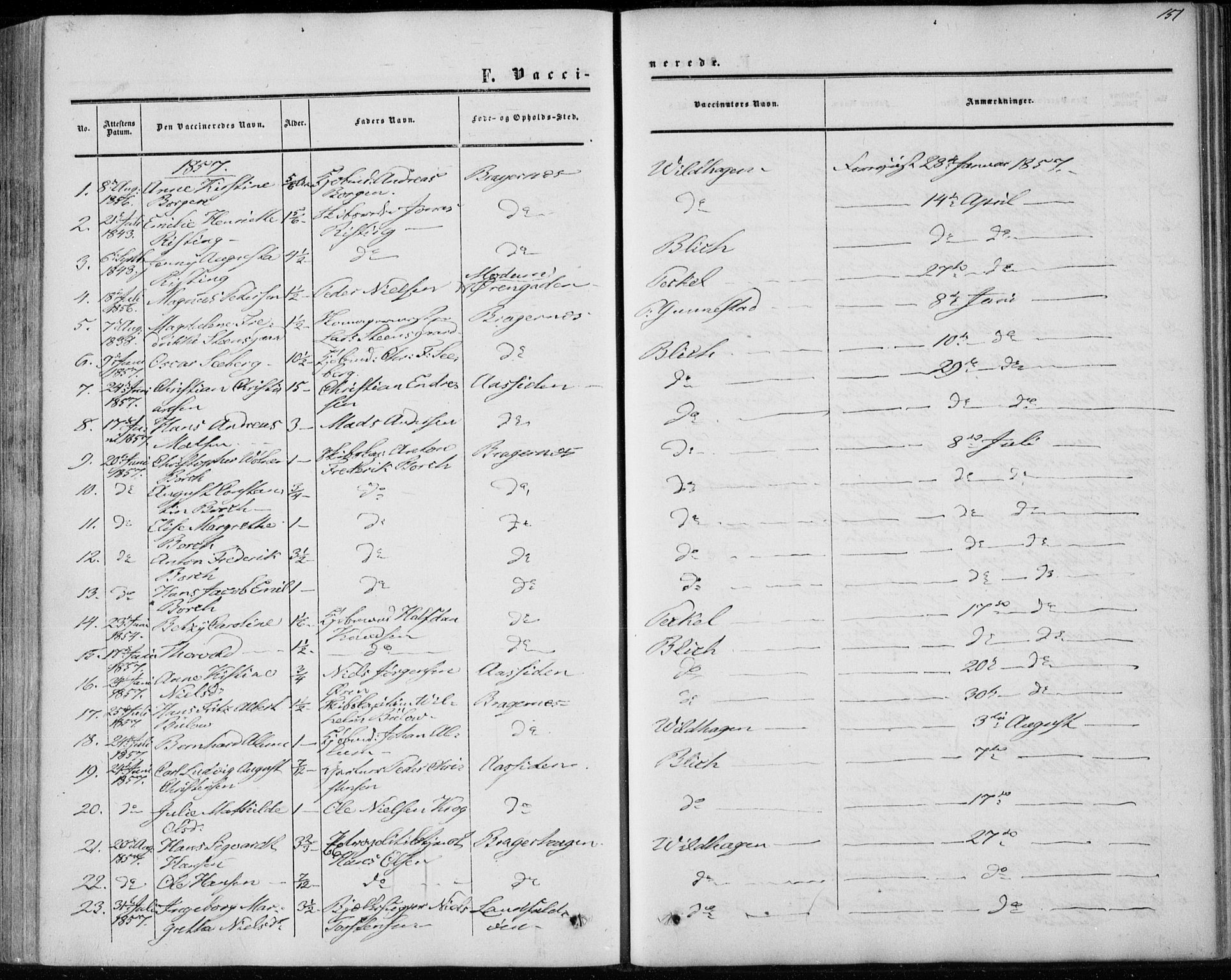 Bragernes kirkebøker, SAKO/A-6/F/Fc/L0002: Parish register (official) no. III 2, 1854-1865, p. 151