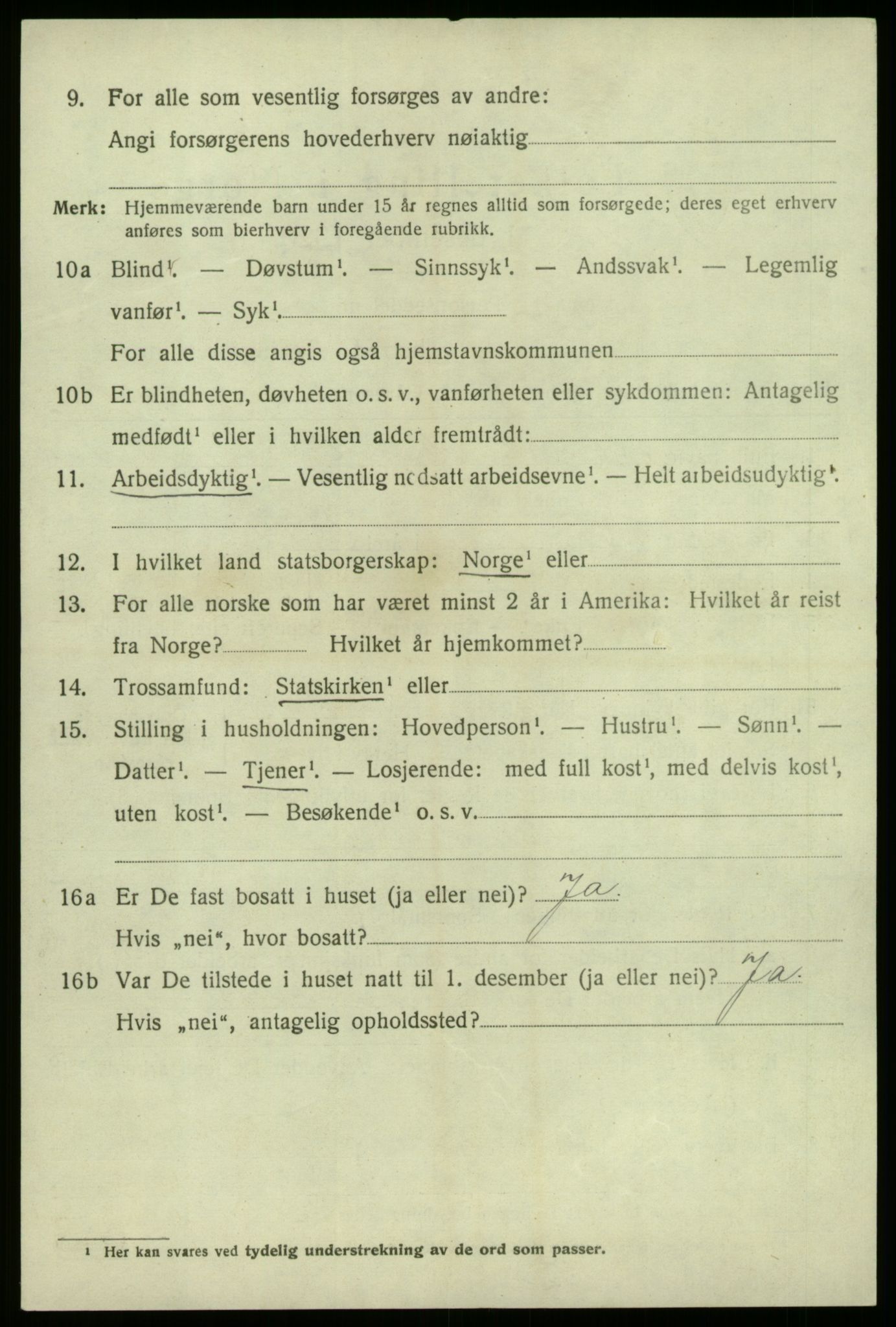 SAB, 1920 census for Vik, 1920, p. 5516