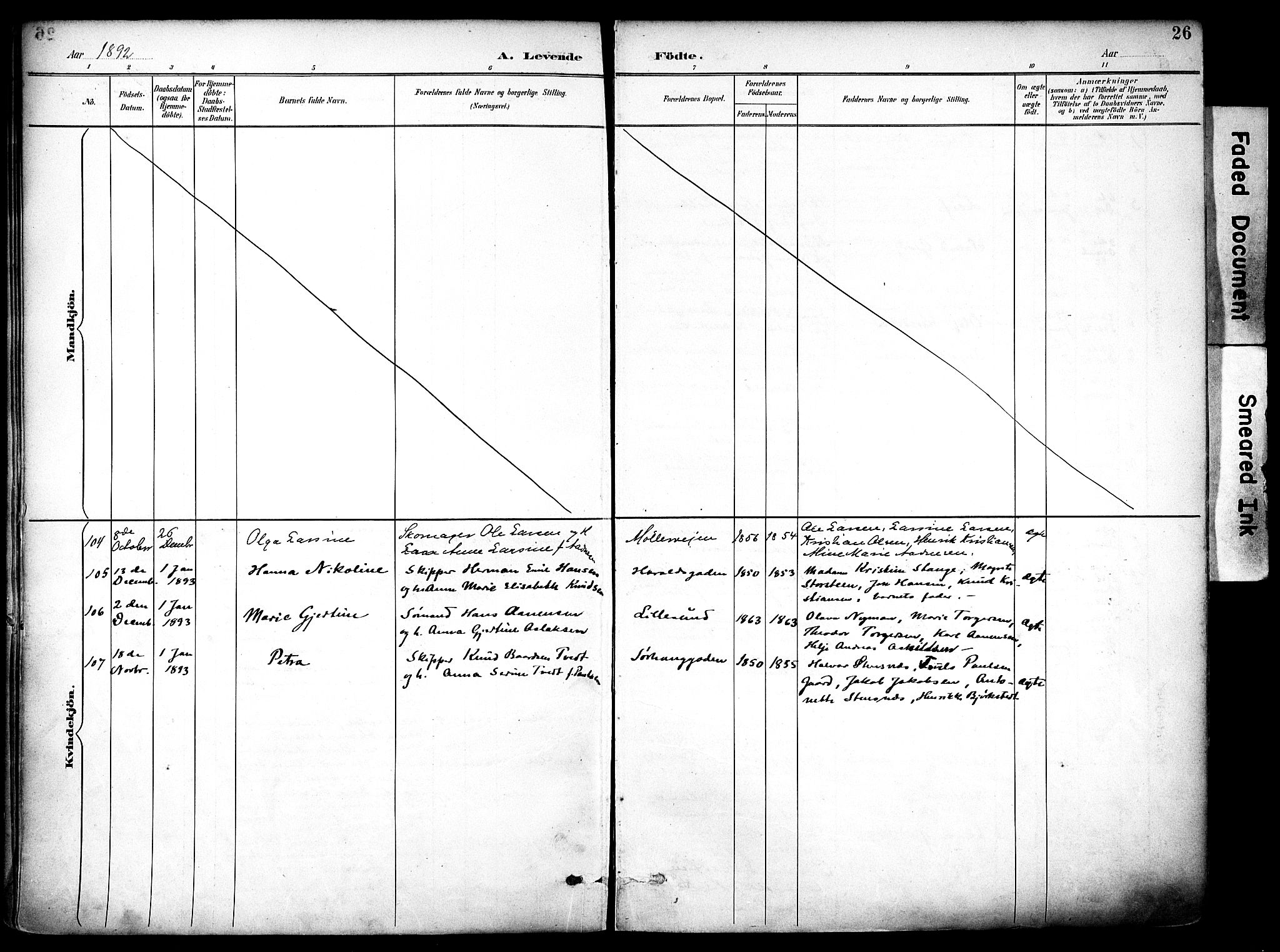 Haugesund sokneprestkontor, AV/SAST-A -101863/H/Ha/Haa/L0006: Parish register (official) no. A 6, 1891-1907, p. 26