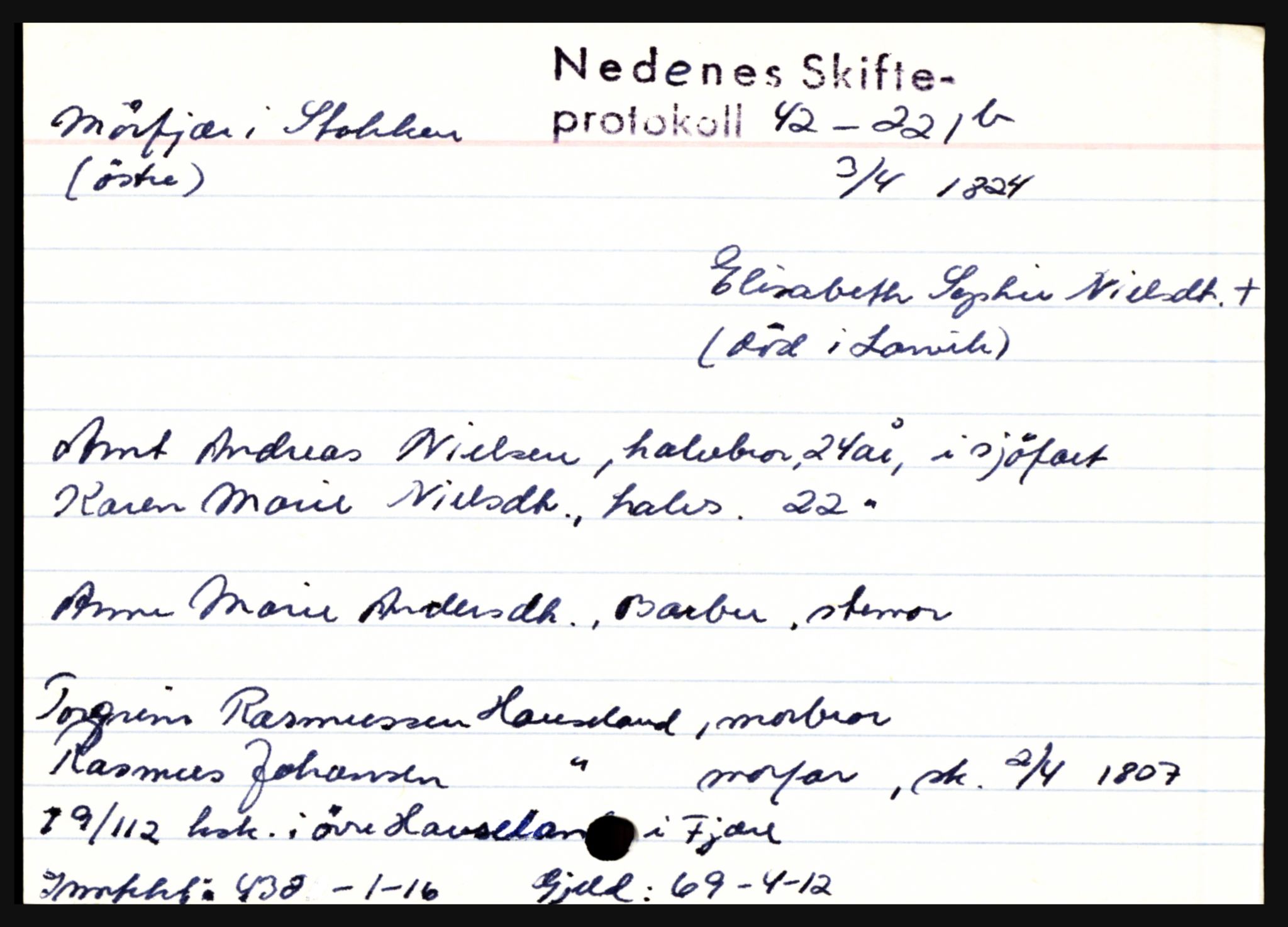 Nedenes sorenskriveri før 1824, AV/SAK-1221-0007/H, p. 20995