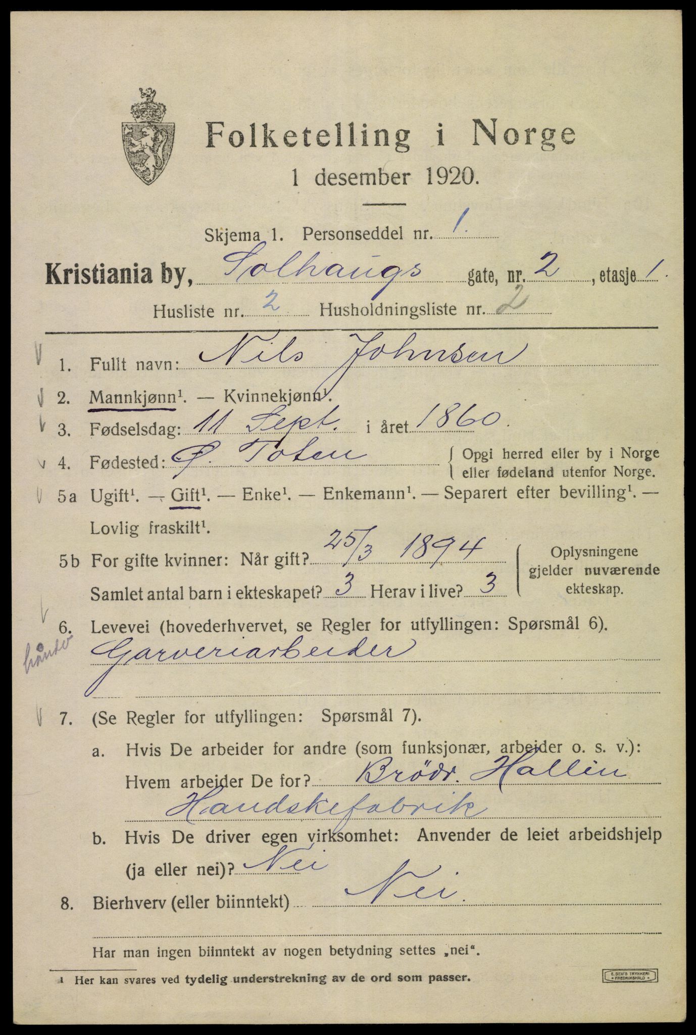 SAO, 1920 census for Kristiania, 1920, p. 527013