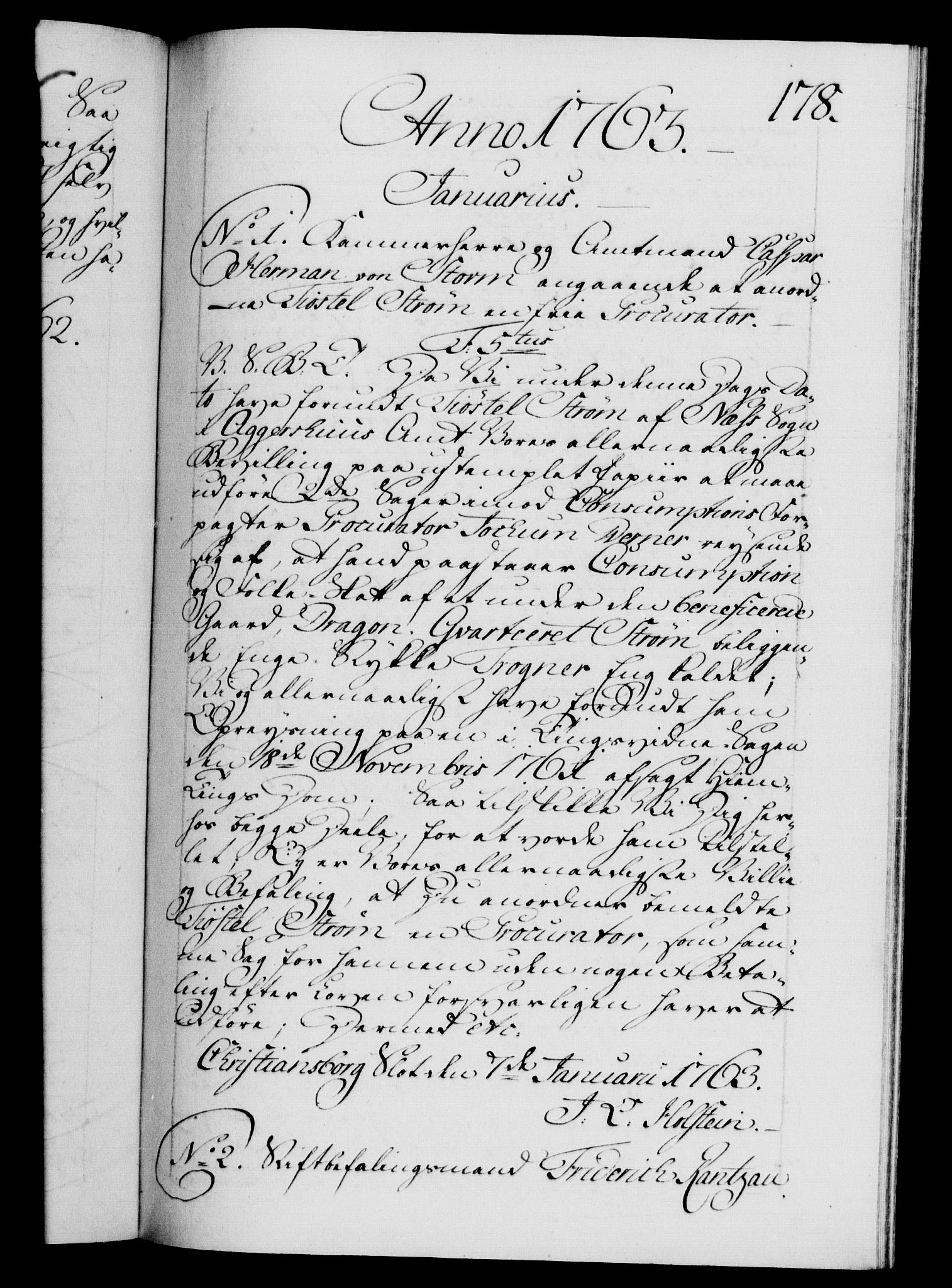 Danske Kanselli 1572-1799, RA/EA-3023/F/Fc/Fca/Fcab/L0037: Norske tegnelser, 1762-1766, p. 178a