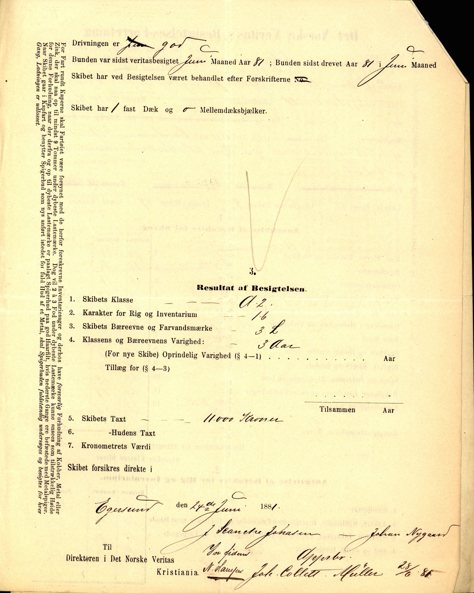 Pa 63 - Østlandske skibsassuranceforening, VEMU/A-1079/G/Ga/L0015/0012: Havaridokumenter / Vaar, Stapnæs, Tillid, Uller, Ternen, 1882, p. 44