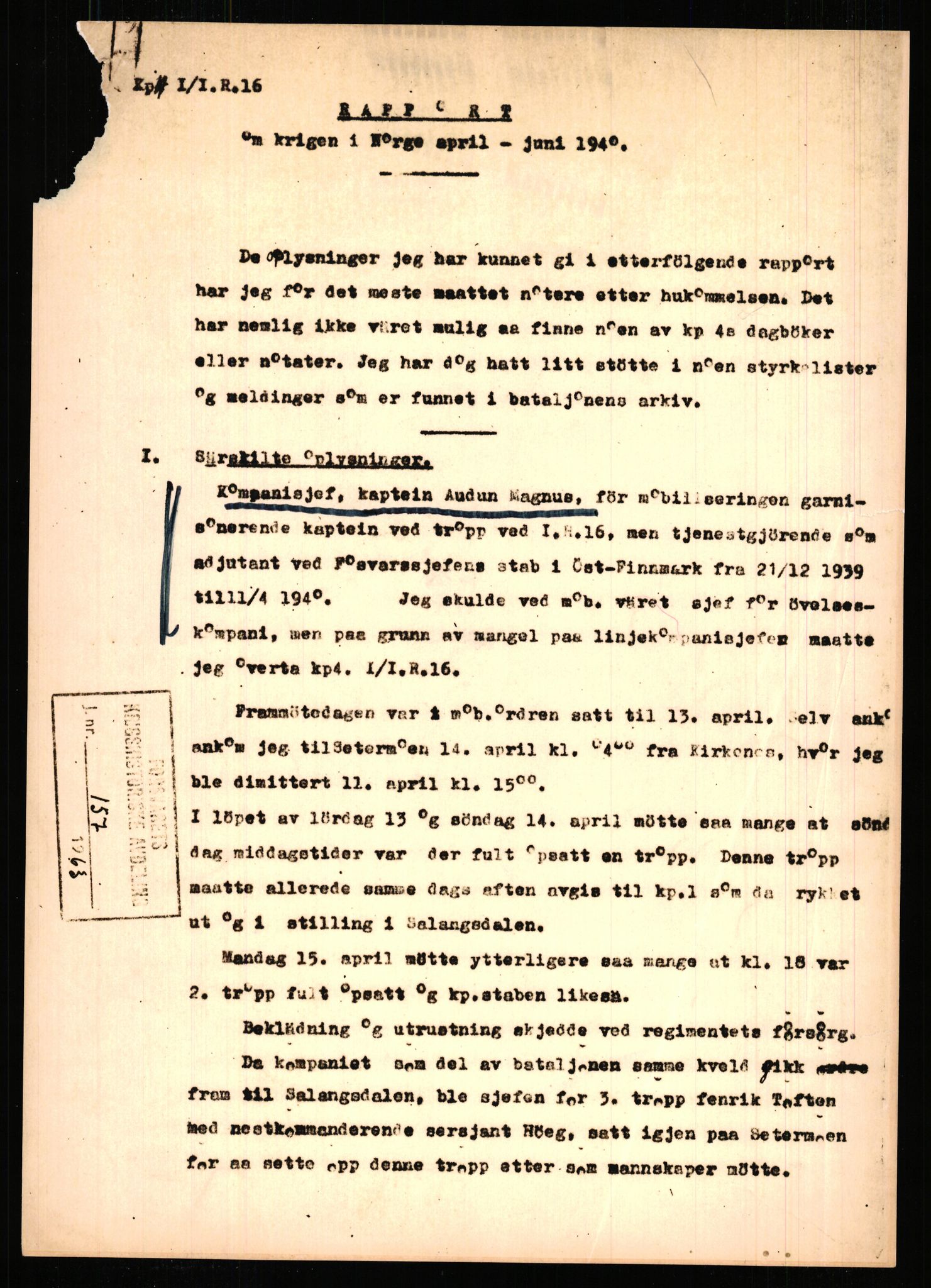 Forsvaret, Forsvarets krigshistoriske avdeling, AV/RA-RAFA-2017/Y/Yb/L0148: II-C-11-630-631  -  6. Divisjon, 1940-1964, p. 607