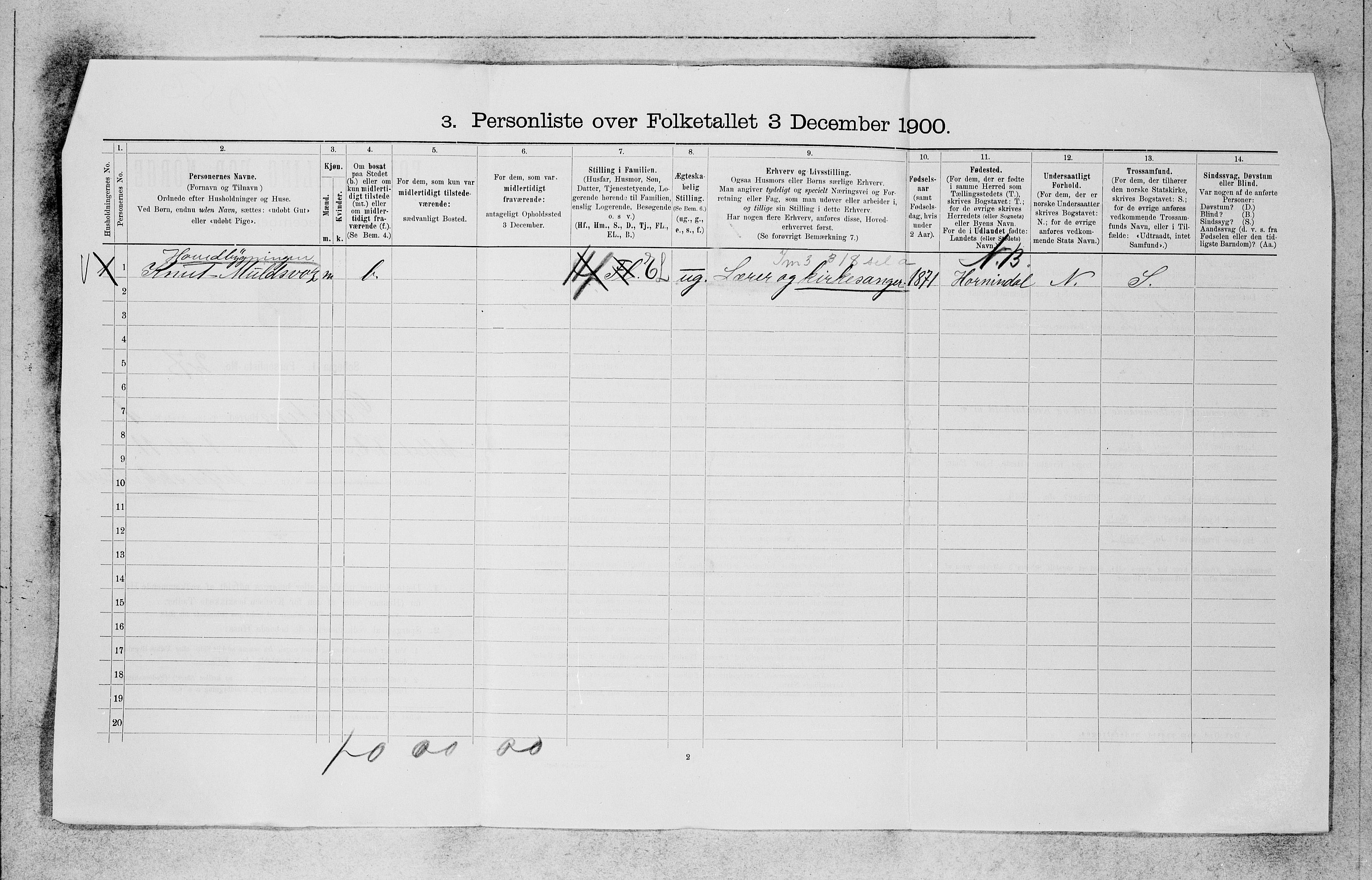 SAB, 1900 census for Davik, 1900, p. 37