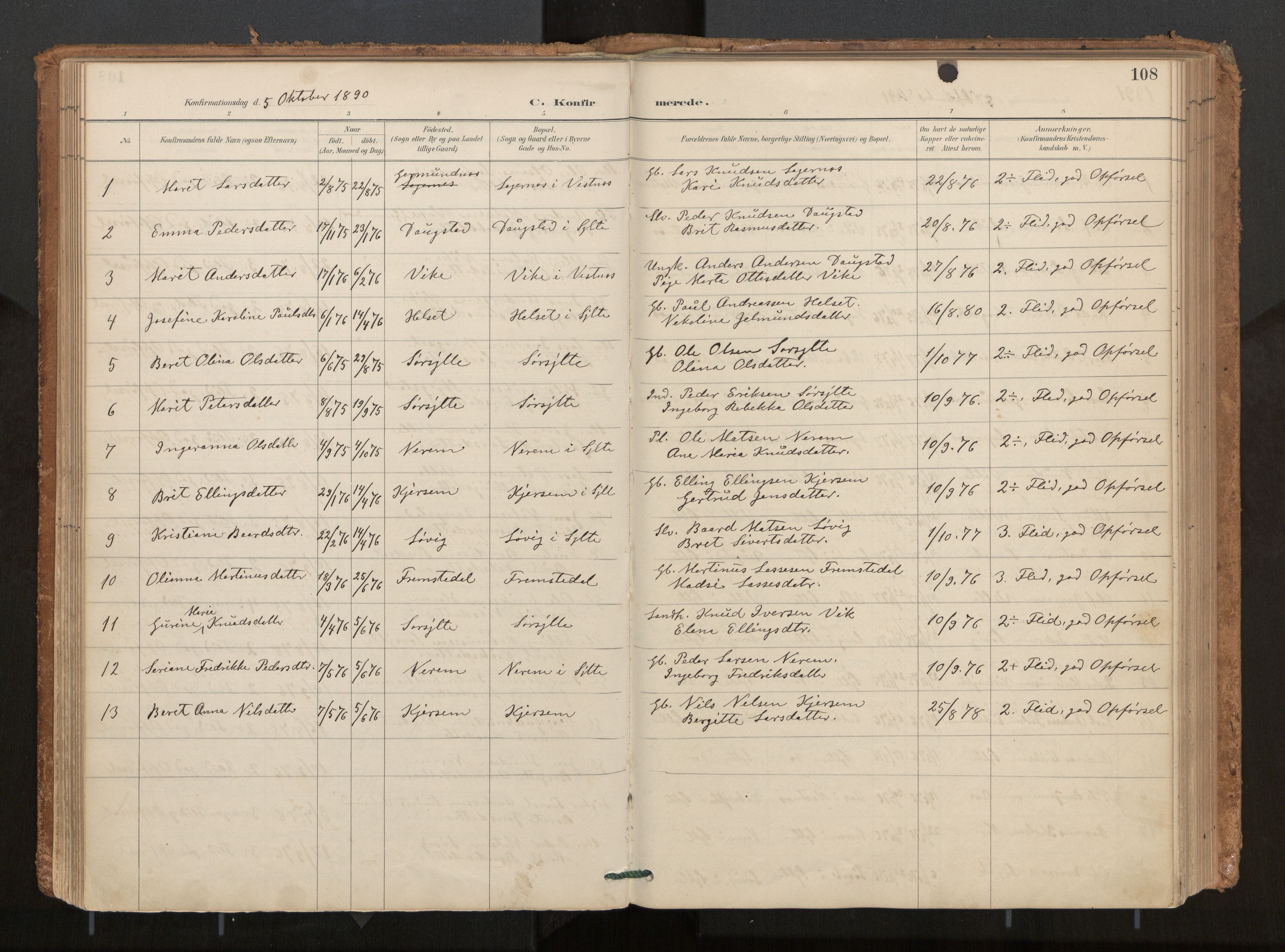 Ministerialprotokoller, klokkerbøker og fødselsregistre - Møre og Romsdal, AV/SAT-A-1454/541/L0545a: Parish register (official) no. 541A03, 1887-1912, p. 108