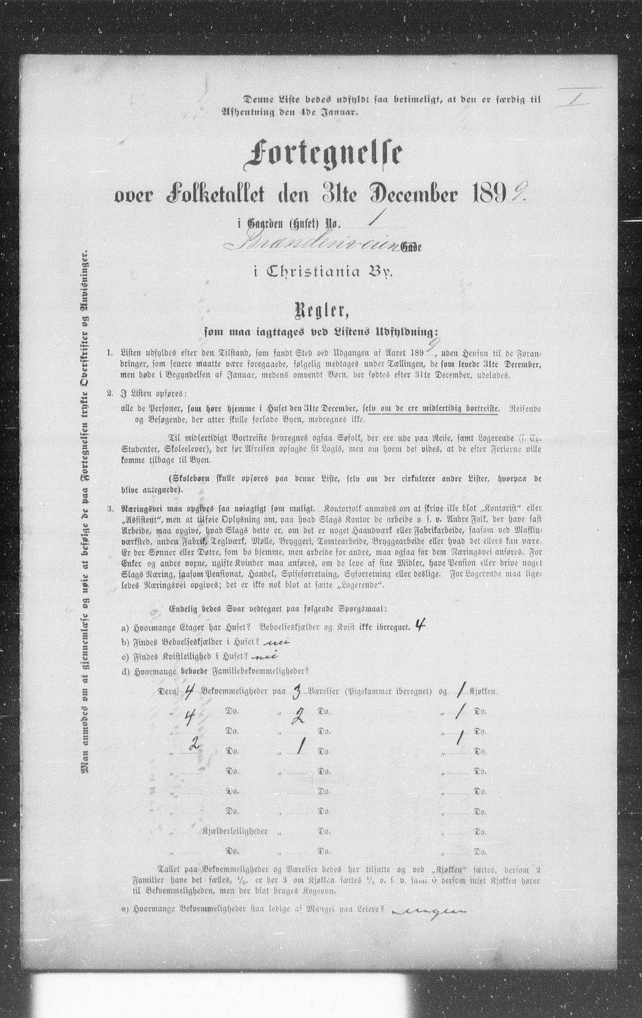 OBA, Municipal Census 1899 for Kristiania, 1899, p. 1385