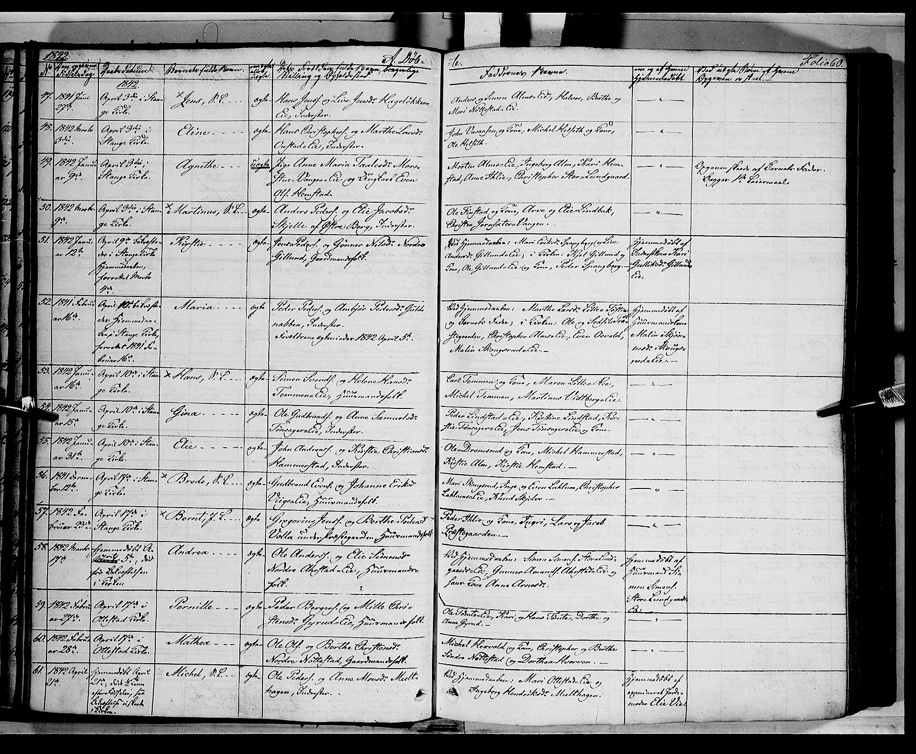 Stange prestekontor, AV/SAH-PREST-002/K/L0010: Parish register (official) no. 10, 1835-1845, p. 60