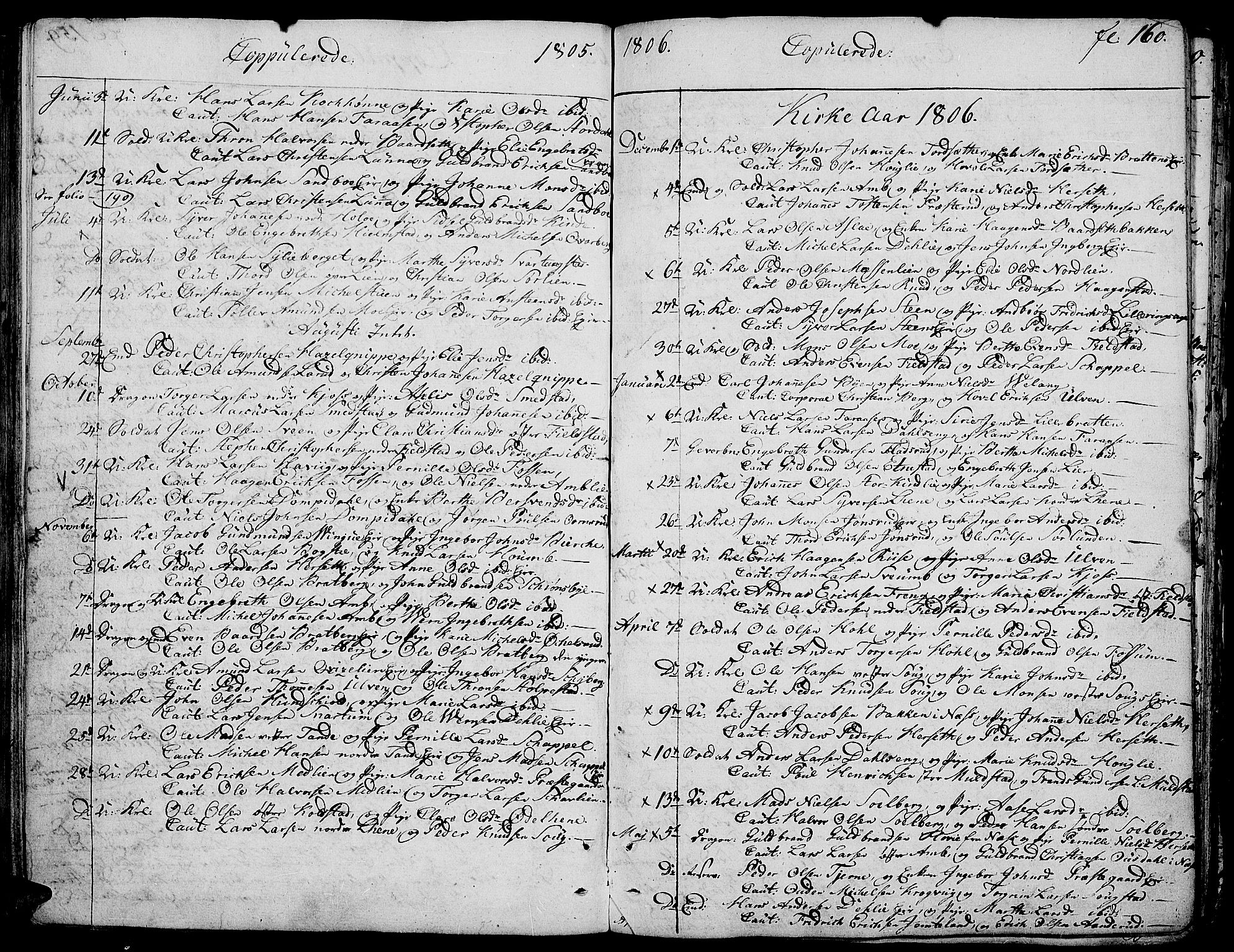 Ringsaker prestekontor, AV/SAH-PREST-014/K/Ka/L0004: Parish register (official) no. 4, 1799-1814, p. 160