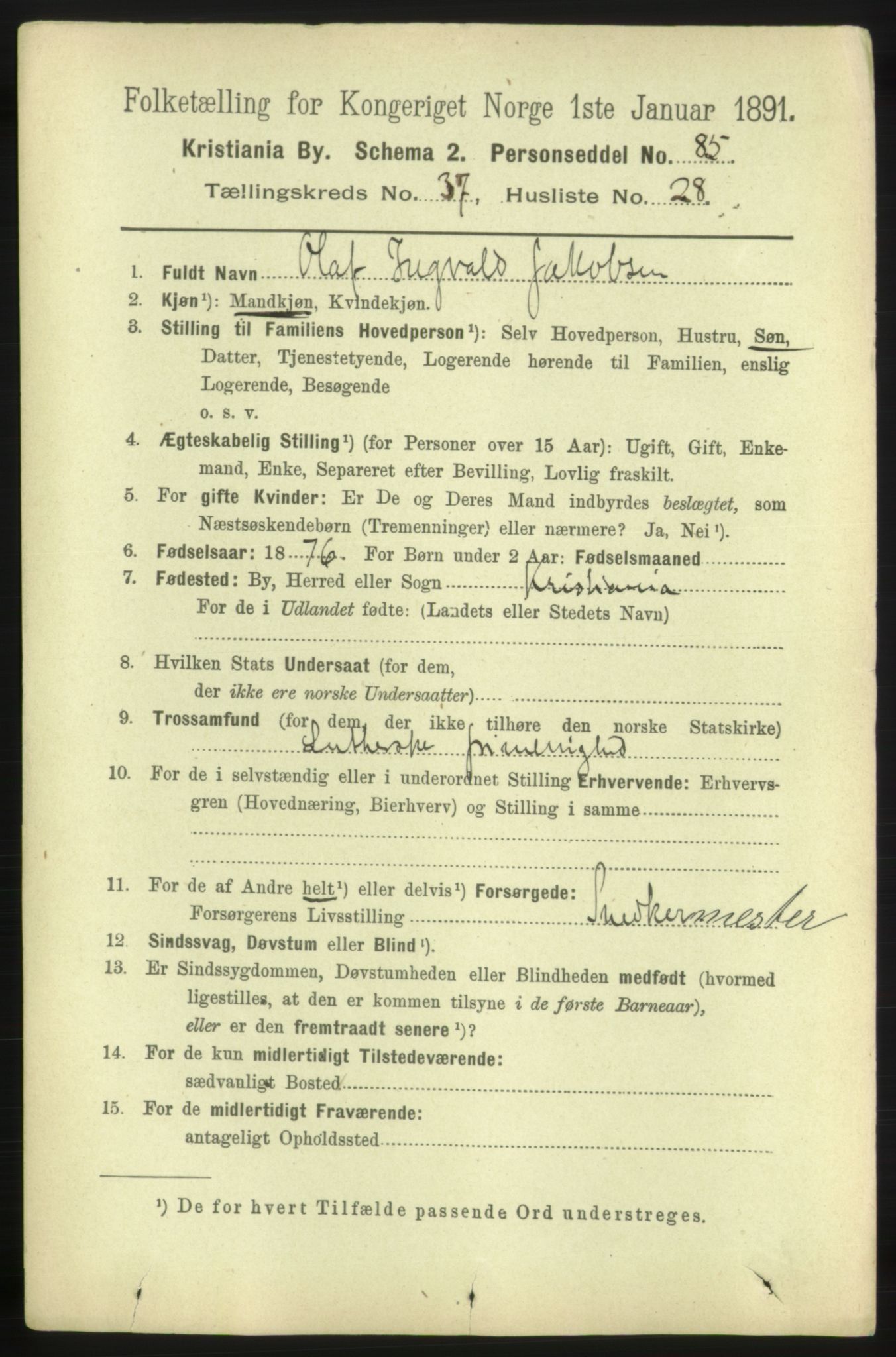 RA, 1891 census for 0301 Kristiania, 1891, p. 21209