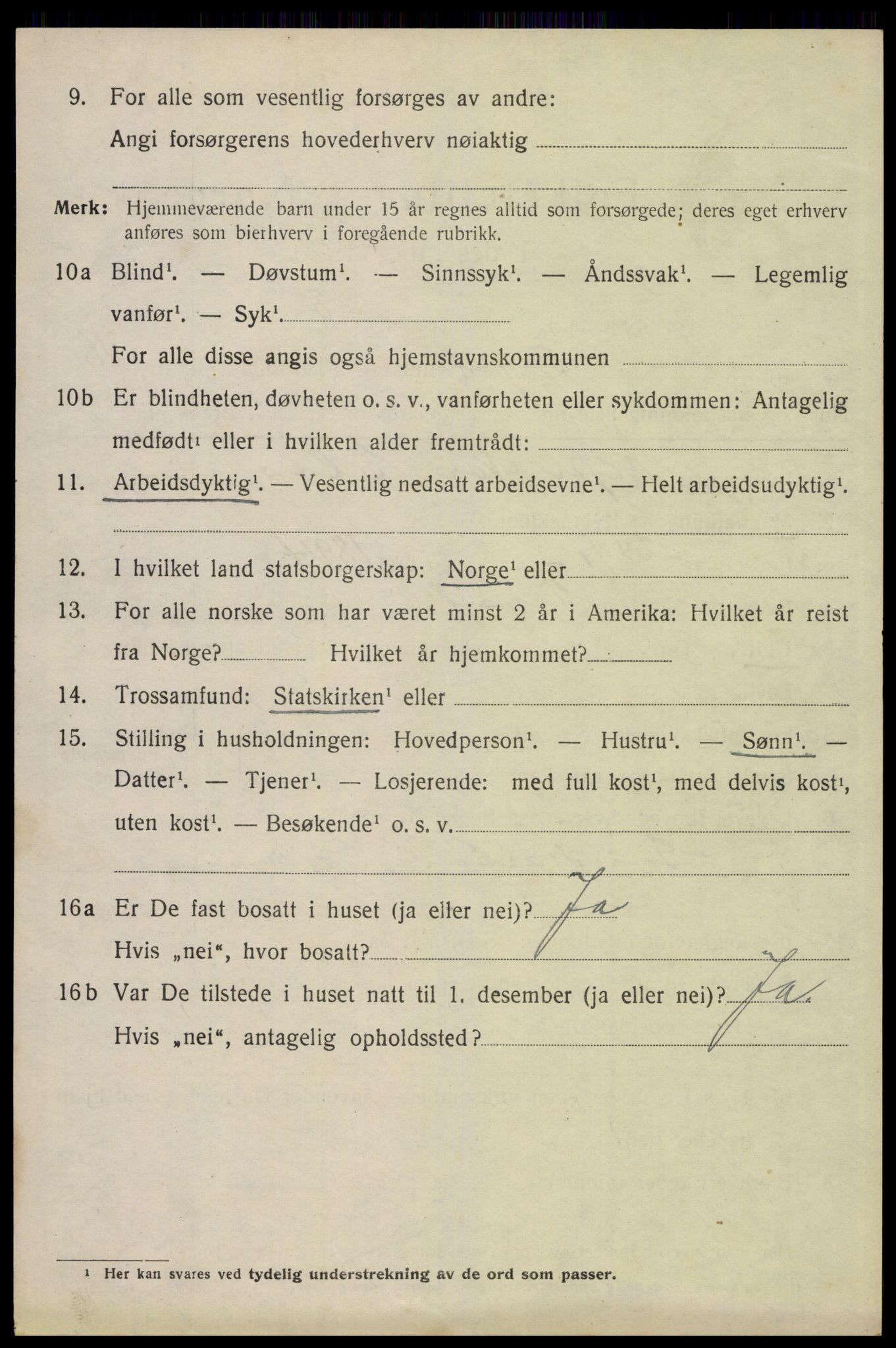 SAH, 1920 census for Trysil, 1920, p. 11908