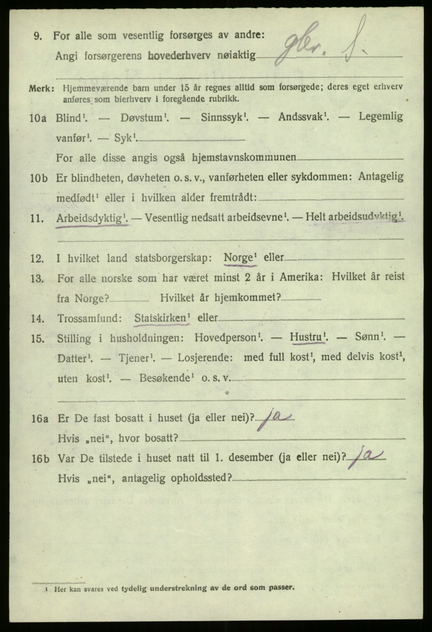 SAB, 1920 census for Gaular, 1920, p. 7465