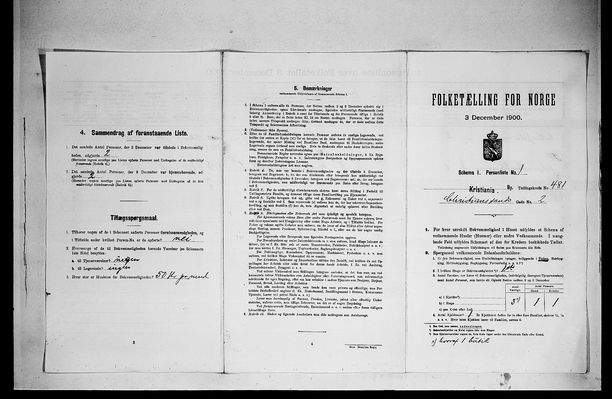 SAO, 1900 census for Kristiania, 1900, p. 12570